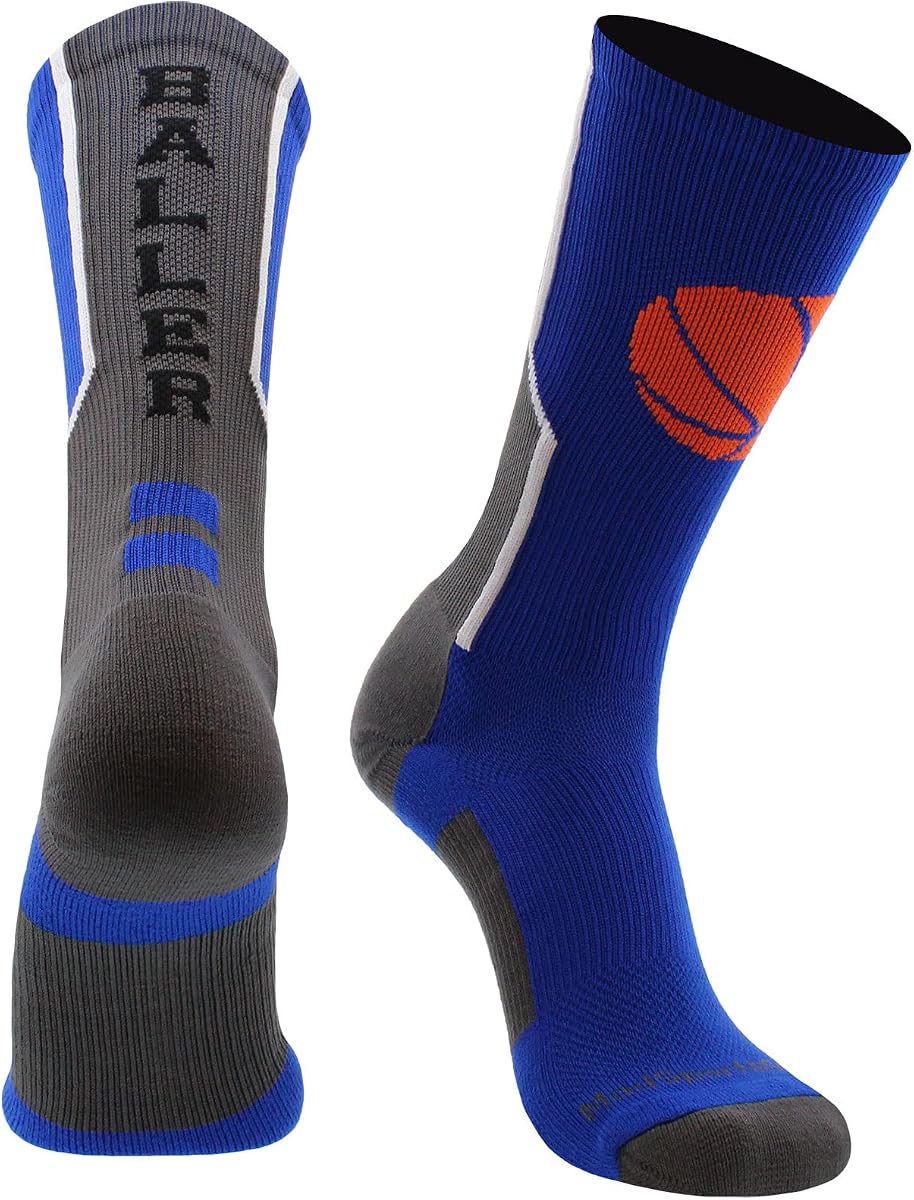 Calcetines de baloncesto con logotipo de baloncesto MadSportsStuff Baller Longitud del cuello redondo