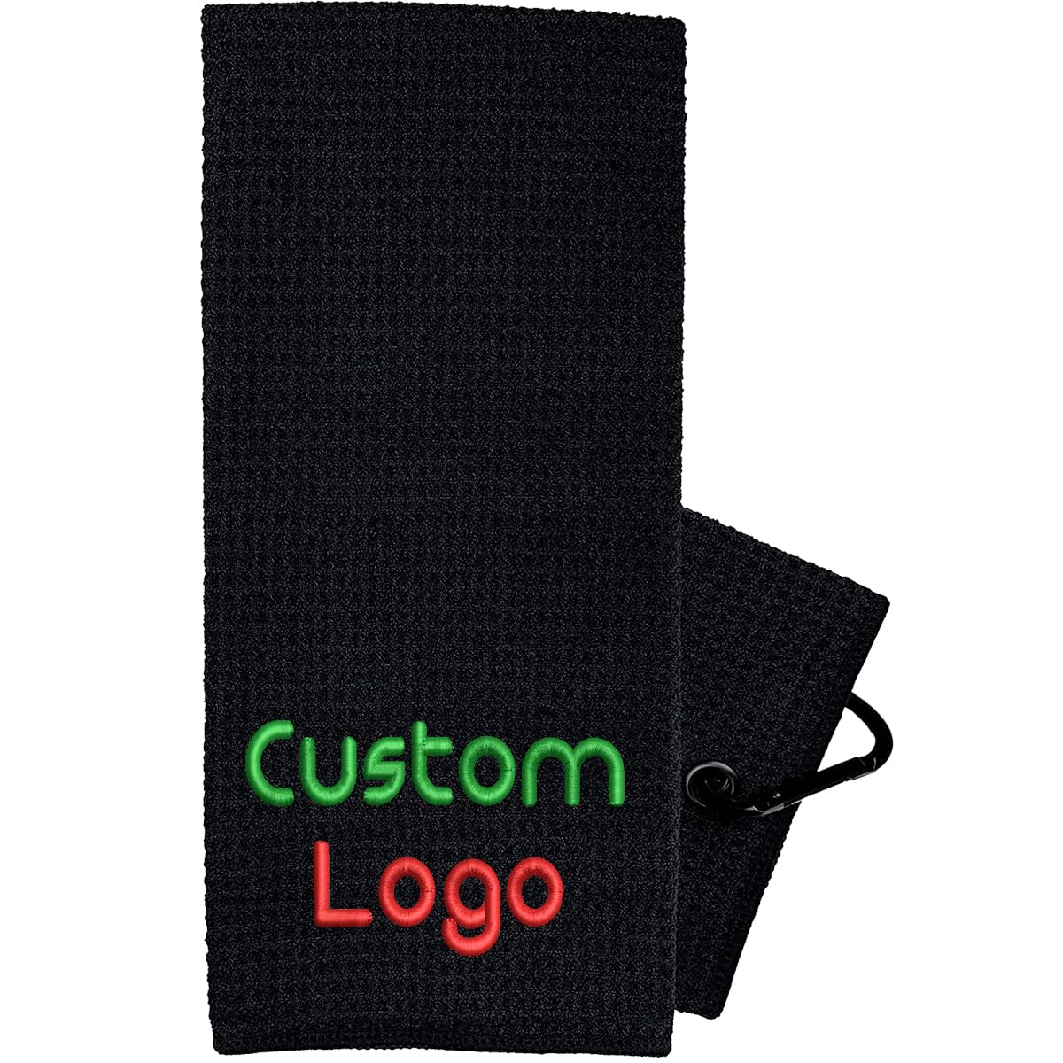 Custom Golf Towel - Embroidered Text & Logo Golf Towels for Golf Bags with Clip - Personalized Golf Towel for Golf Bags for Men - Golf Gifts for Men