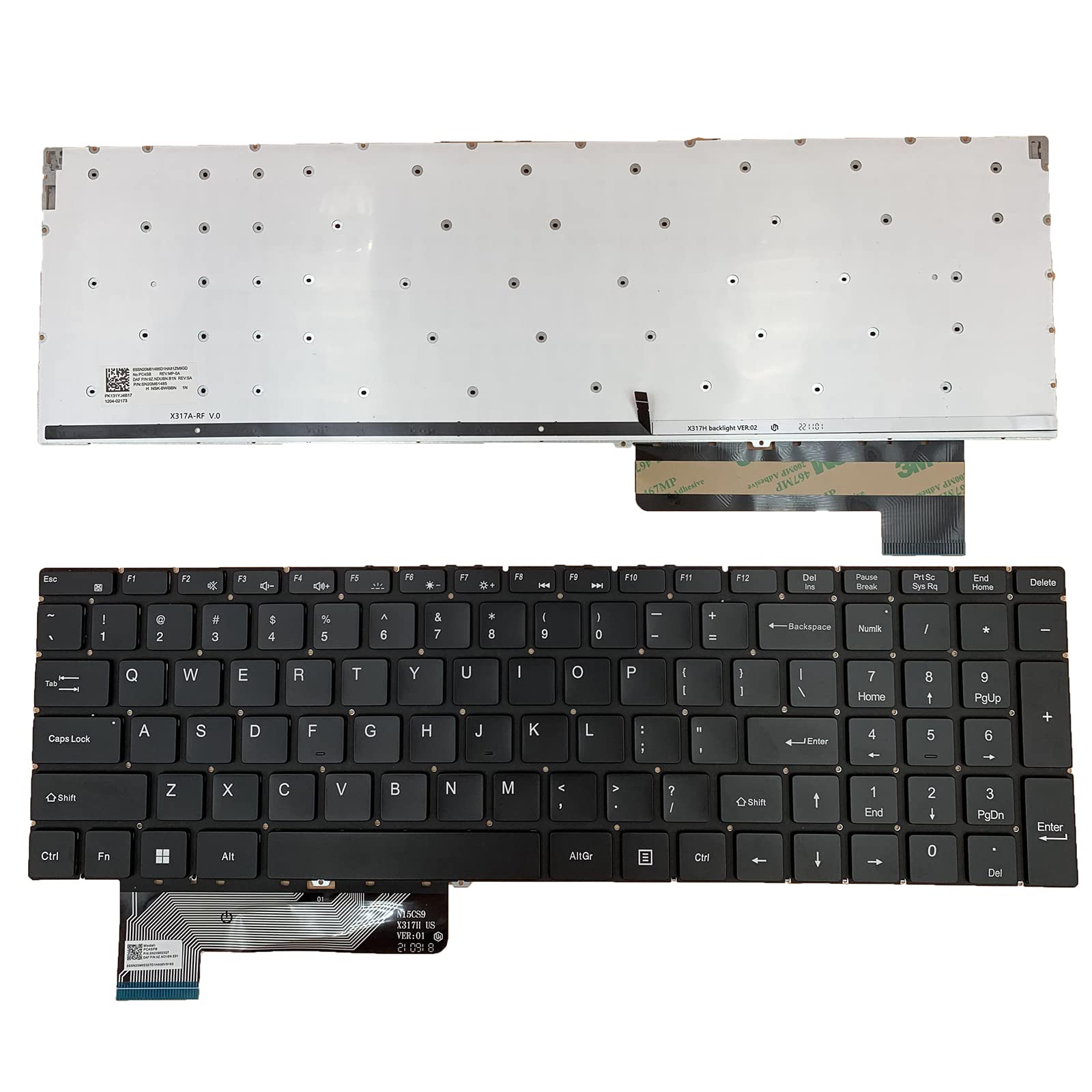 Clavier américain pour Gateway GWTN156-7BK 7PR rétroéclairé QWERTY US - 2