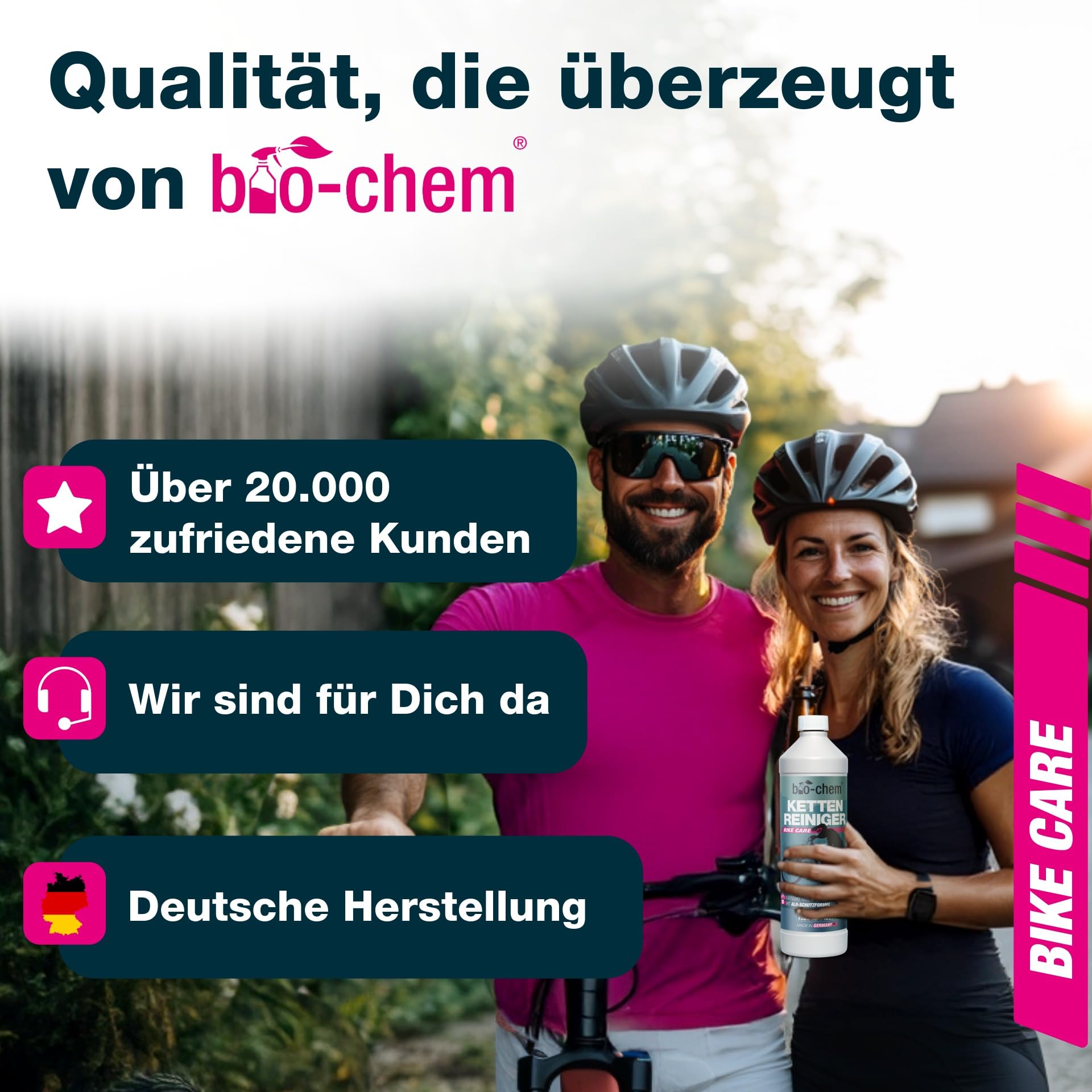 bio-chem Kettenwachs System Set 7-teilig für Fahrräder | Mit Kettenreiniger 1L, Kettenwachs 100ml, Shaker, Bürsten & Tuch für Rennrad, MTB & E-Bike