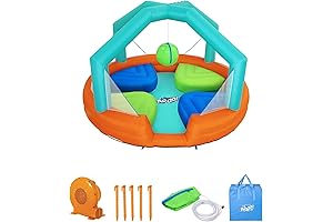 H2O Go! Bestway Dodge & Drench Kids Inflatable Outdoor Water Park with Sprinklers
