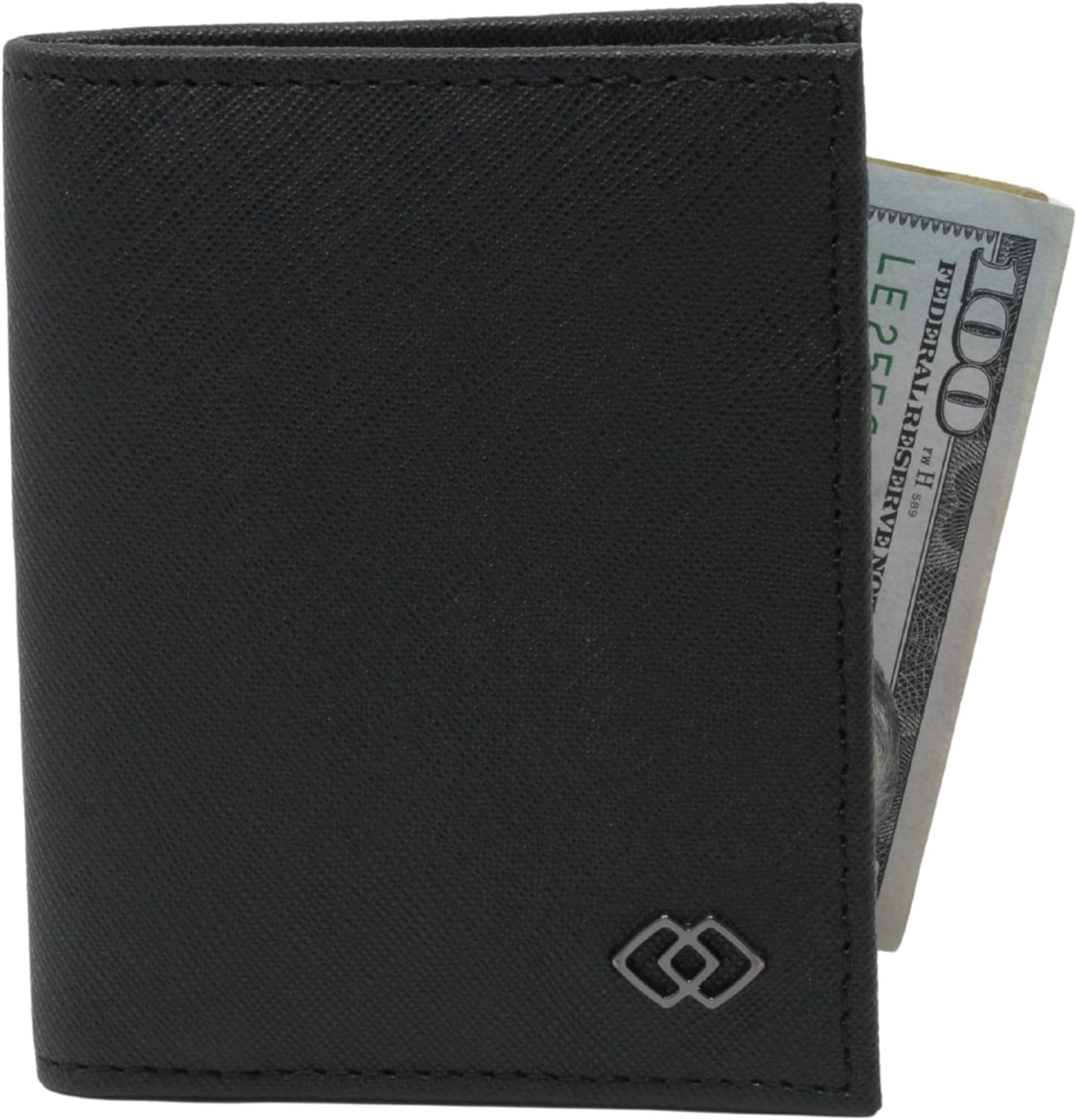 Alpine Swiss Mens RFID Wallet Slim Minimalist Card Case Genuine Leather Front Pocket Wallet for Business or Credit Cards Crosshatch Black