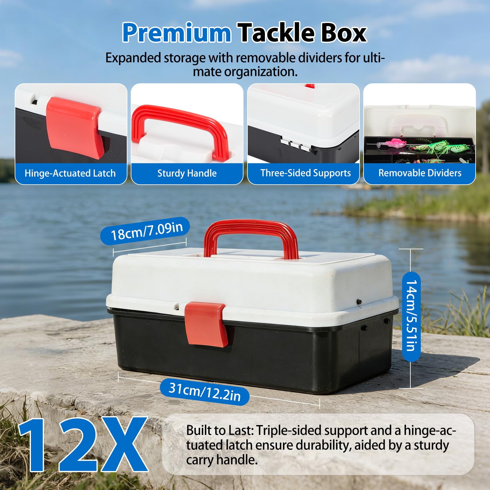 Kit de Accesorios de Pesca de 239 Piezas con Caja de Almacenamiento - Anzuelos, Señuelos, Pesas para Mar, Estanque, Río - Equipo de Pesca para Trucha, Perca, Lucio, Sandre para Principiantes