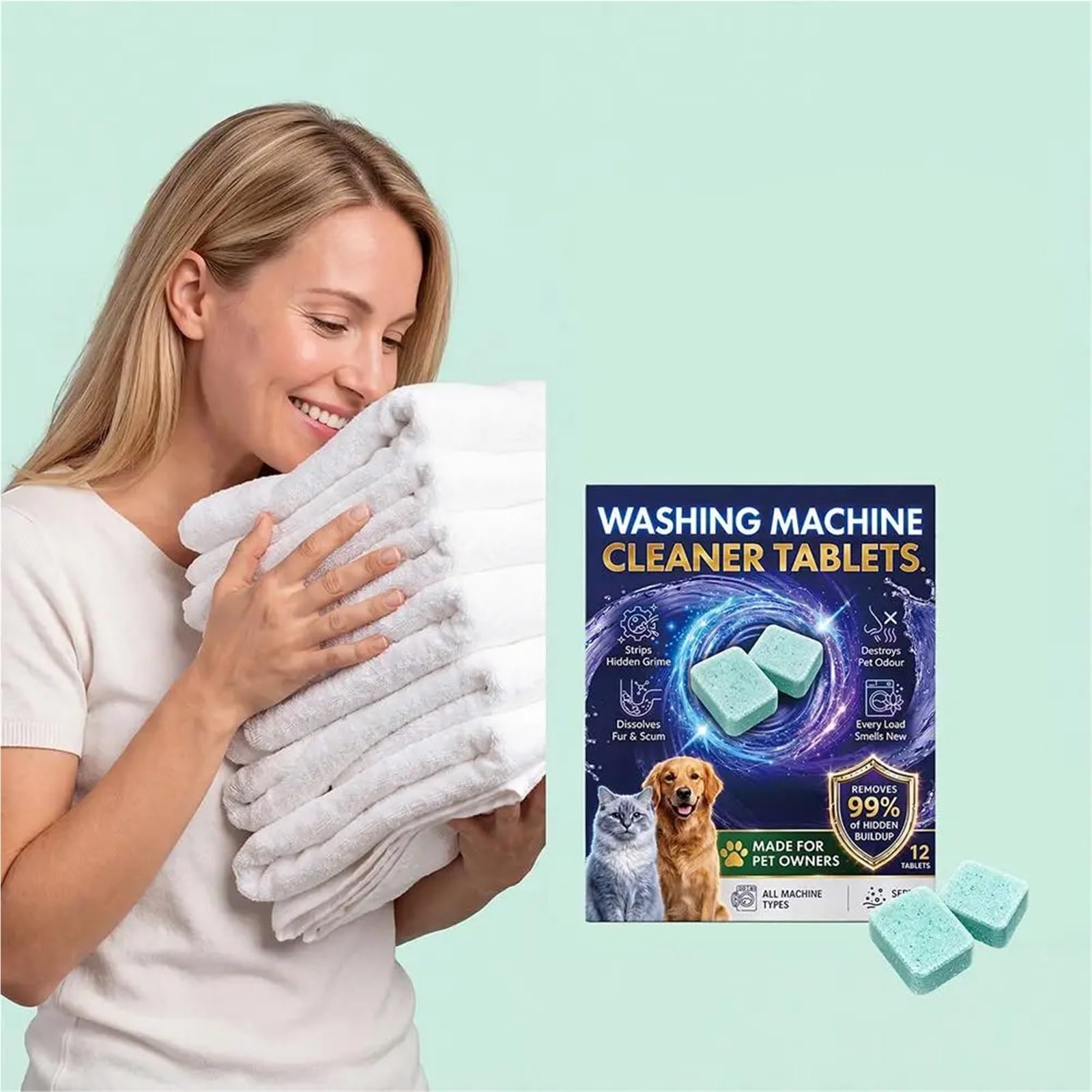 washing machine cleaner tablets Waschmaschinenreiniger-Tabletten entfernen Tierhaare effizient(5Packs)