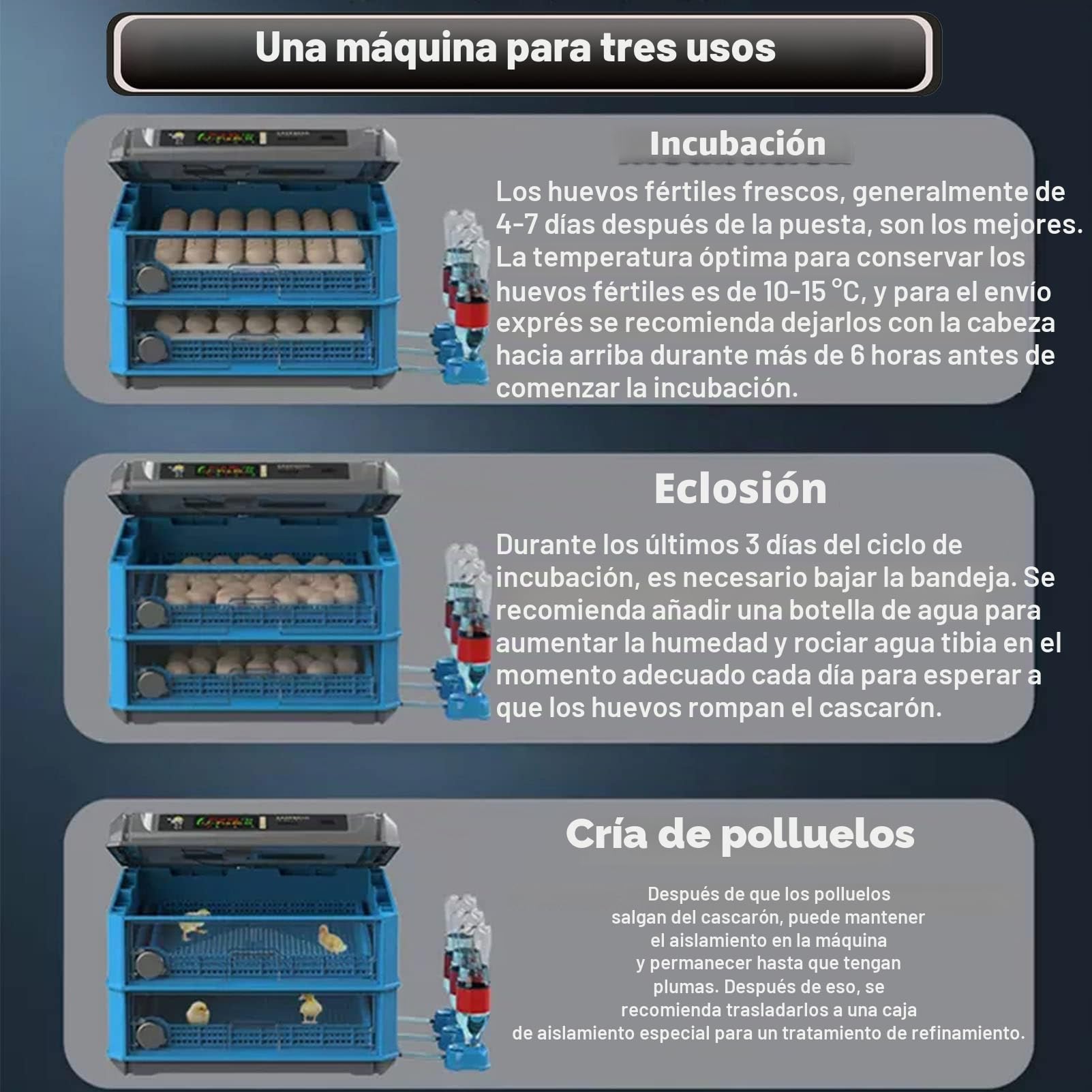 Incubadora de Huevos, 128-500 Huevos de gallina a la incubadora de Pollitos automáticos con giras de Huevo automático, incubadora de Control de Temperatura para eclosionar Pollos, Ganso,500