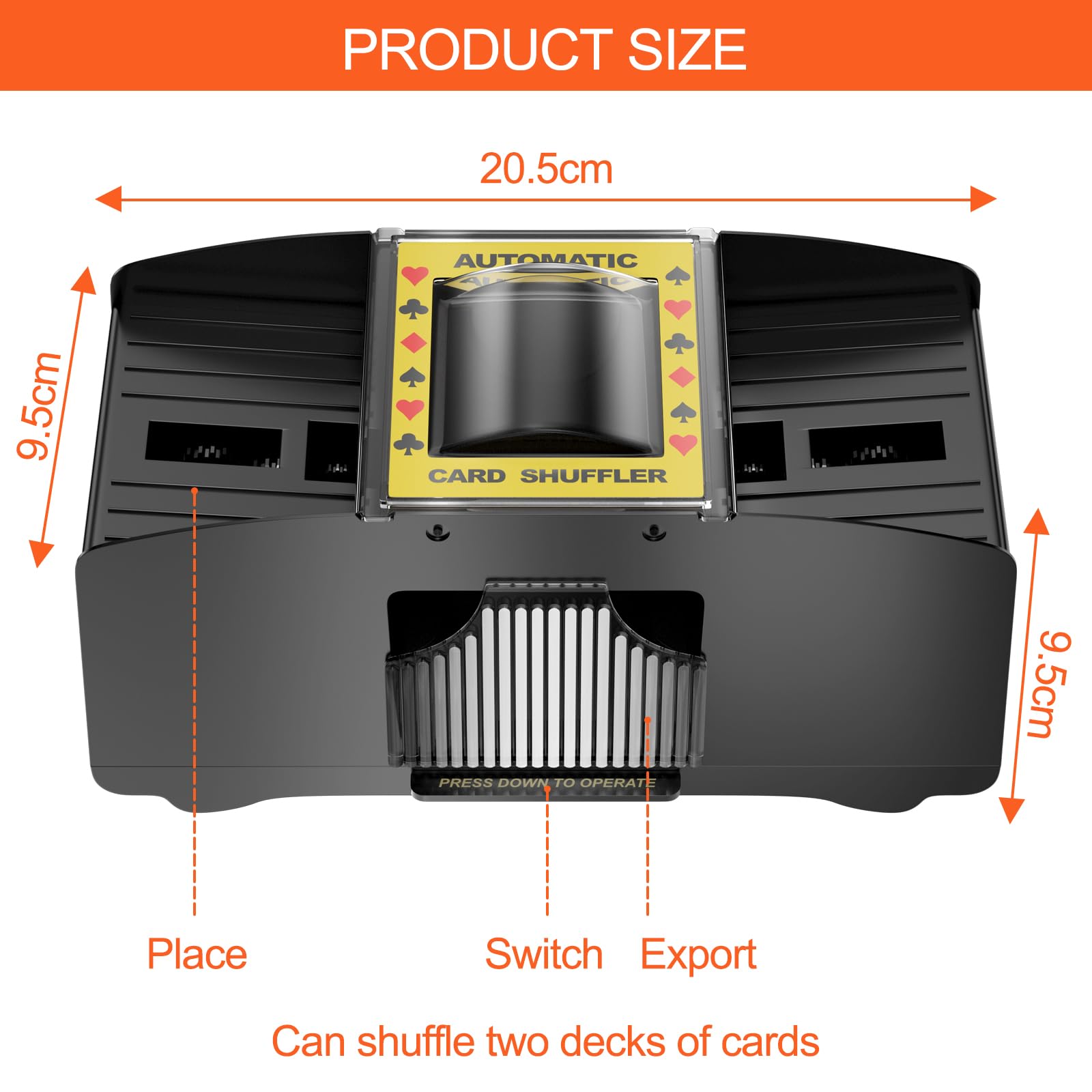 Gvolatee Barajador de Cartas Automático, Repartidor de Cartas Giratorio, Mezclador de Cartas de Póker, Card Shuffler, Máquina Barajadora de Cartas, Máquina Mezcladora de Tarjetas, para UNO, Blackjack