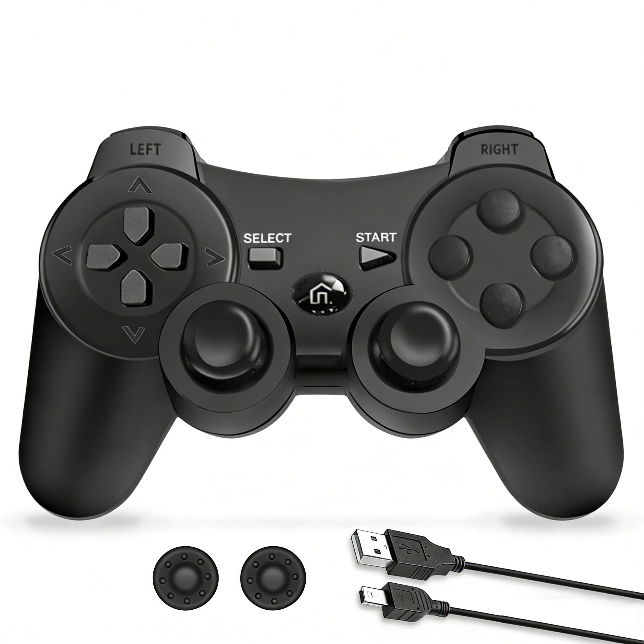 gamtooy Mando Play3, Replacement for PS3 Controller, Mando inalámbrico compatible con la consola Play 3 con doble vibración y sensor de movimiento