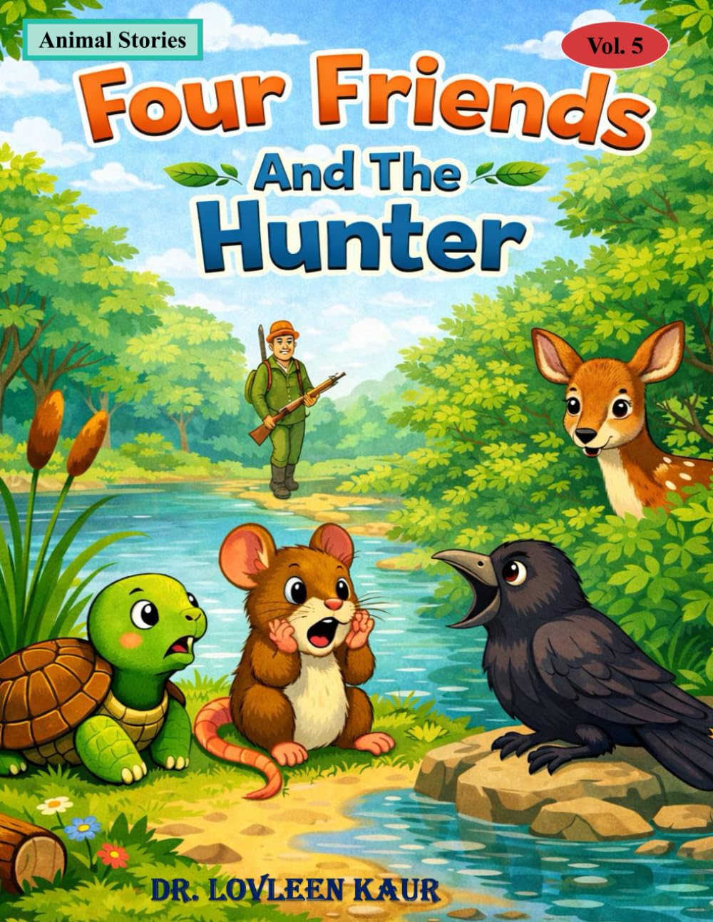 Four Friends And The Hunter: 1 (Animal Moral Stories for Kids Vol. 5)