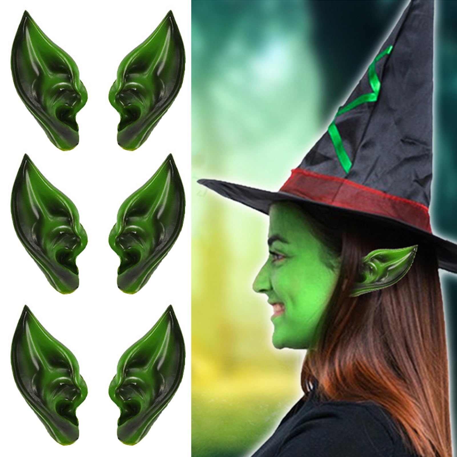 6 Pares De Orejas De Duende De Látex Para Cosplay De Duende