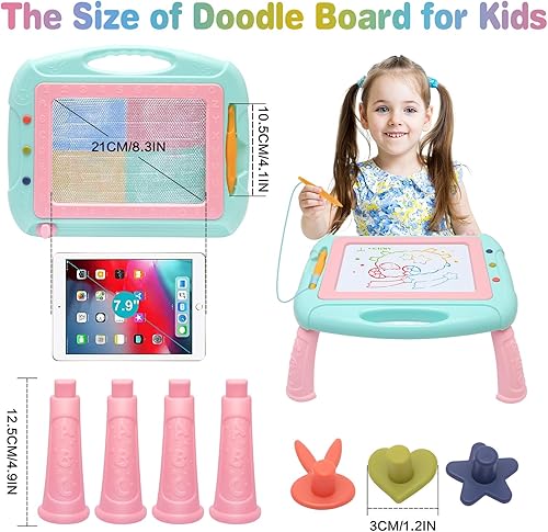 Miniatura 14 de Juguetes para niñas de 1 a 2 años, tablero de dibujo magnético para niñas y niños, tablero de garabatos borrable, juguetes para niños, regalos