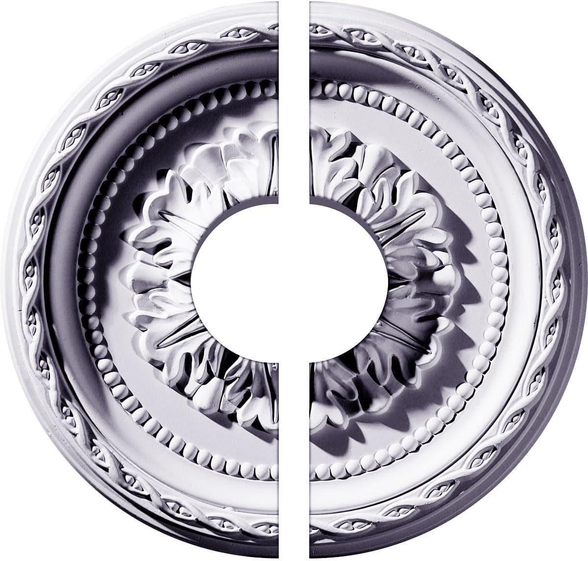 Ekena Millwork CM11PA2-03500 11 1/2"OD x 3 1/2"ID x 1"P Palmetto Ceiling Medallion, Fits Canopies up to 3-1/2", 2 Piece