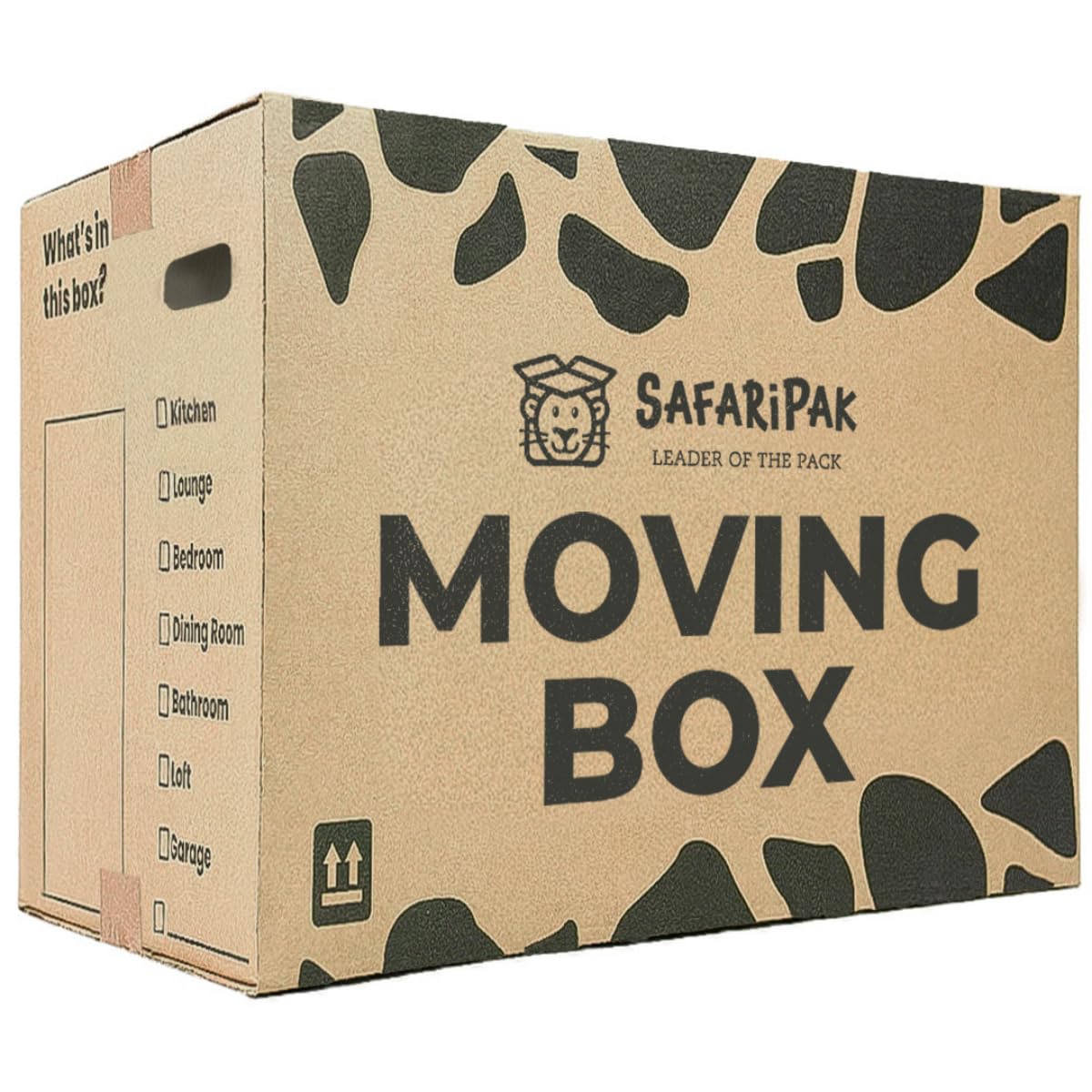 Safaripak Large Box - Boxes Only - 10 Pack Strong Large Reusable Cardboard Storage Packing Moving House Boxes 52Cm X 30Cm X 30Cm With Carry Handles And Room List Checkboxes - 47 Litres Capacity