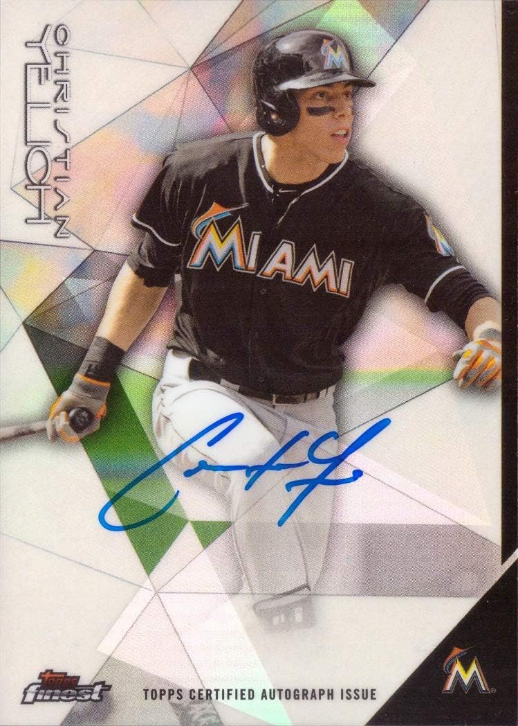 2015 Topps Finest Refractor #FA-CY Christian Yelich Certified Autograph Baseball Card