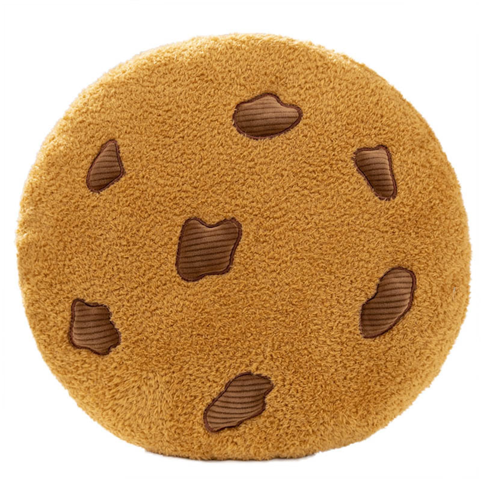Herfair Cojín de galletas divertido decorativo de felpa, redondo, suave, para suelo, sofá, dormitorio, decoración, regalo