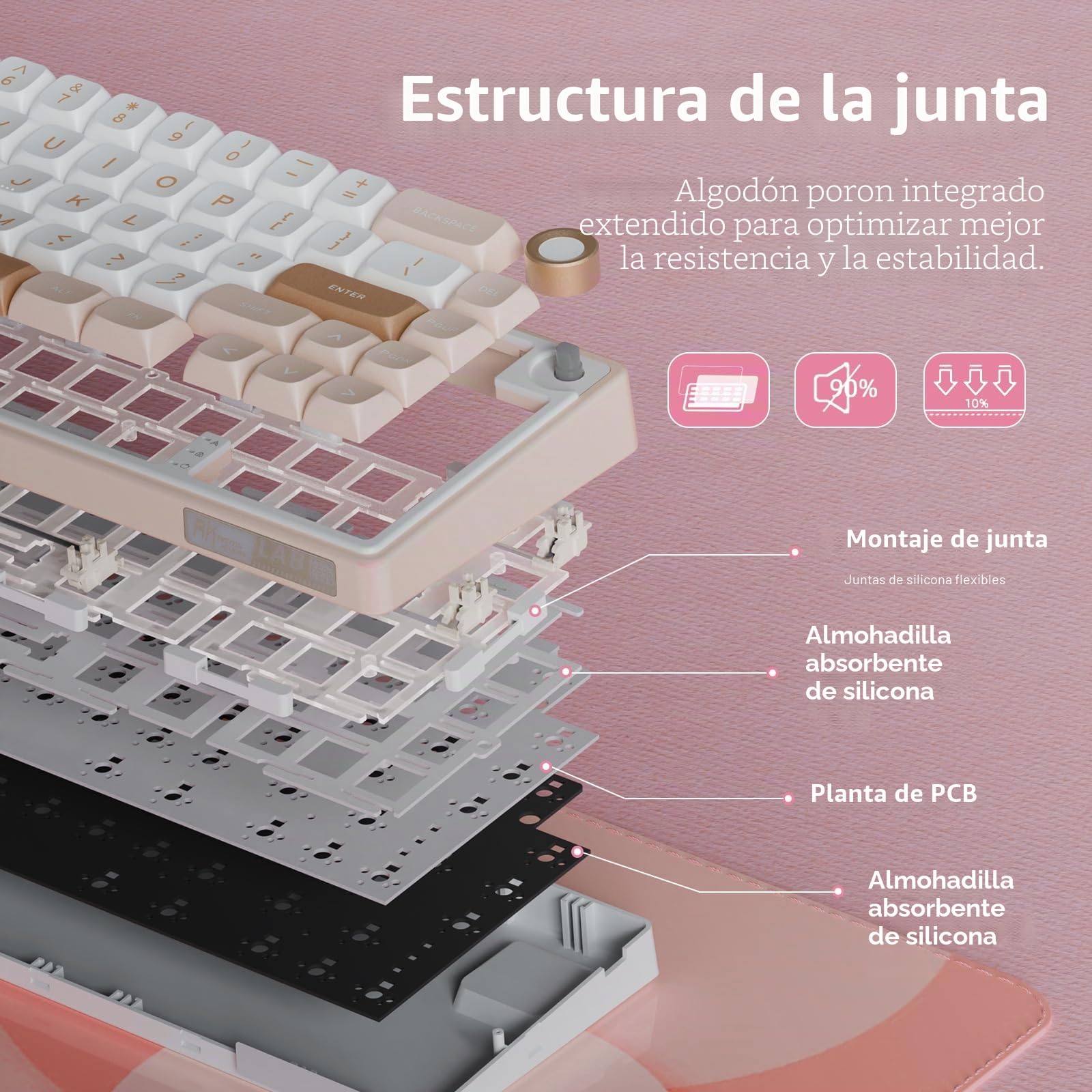 RK ROYAL KLUDGE Teclado mecánico con cable R65 con perilla de volumen, 60% RGB retroiluminado para juegos con teclas PBT, perfil MDA, QMK/VIA, interruptor crema intercambiable en caliente de 66 teclas