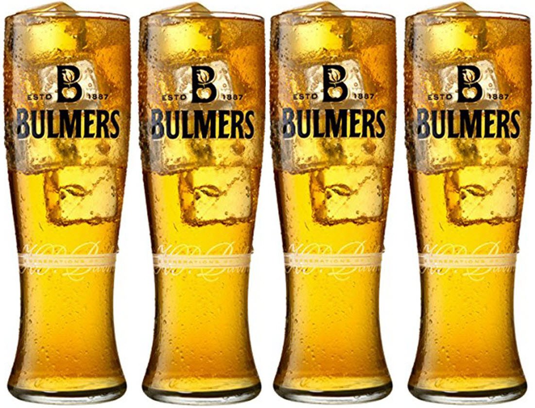 M&Hong Bulmers Pint Glasses Ce 20Oz / 568Ml - Pack Of 4 57Cl Glasses, Bulmers Cider Glasses, Bulmers Merchandise / 568Ml - Pack Of 4 | 57Cl Glasses, Cider Glasses, Merchandise