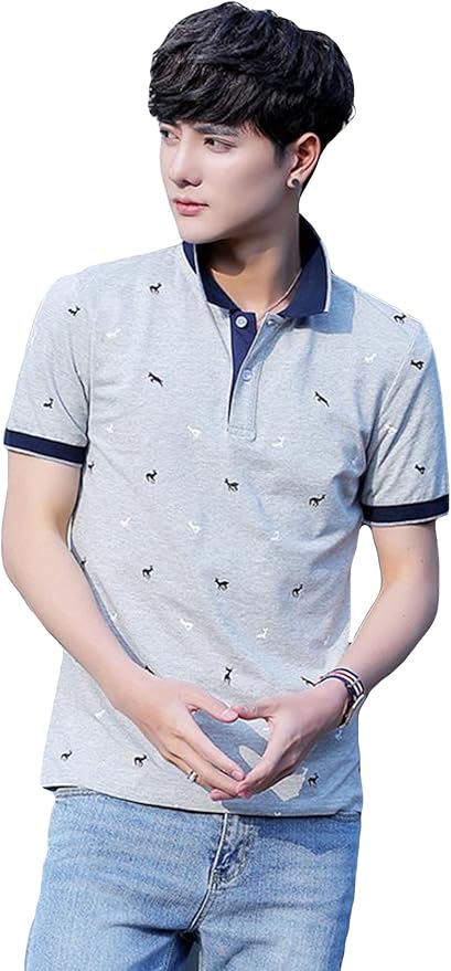Amazon Debangni ポロシャツ 夏 服 メンズ Tシャツ 半袖 無地 シンプル カジュアル シャツ ゴルフウェア スリム おしゃれ トップス ファッション メンズグレーn5 ポロシャツ 通販