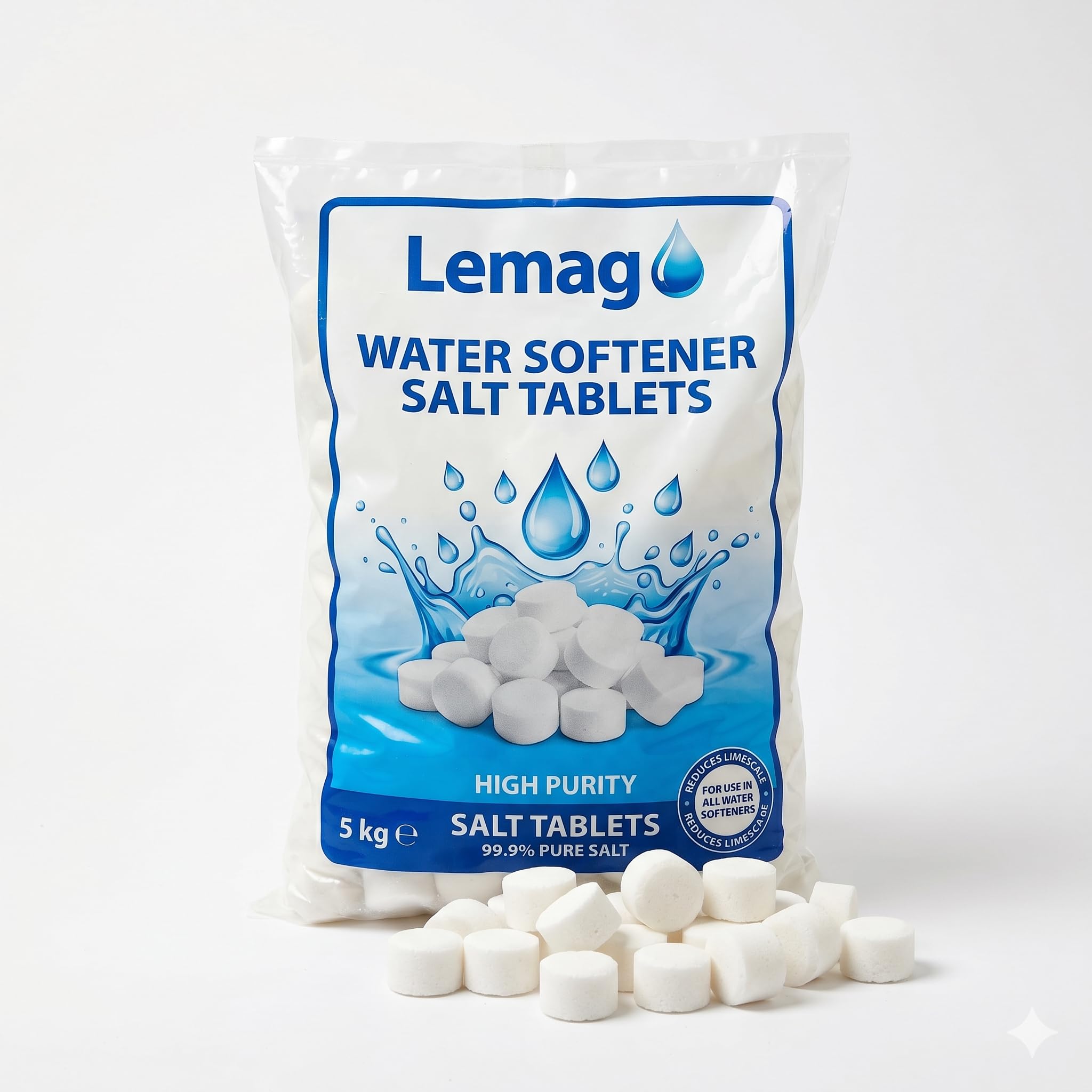 Sal en pastillas Lemag contra la cal en descalcificadores domésticos