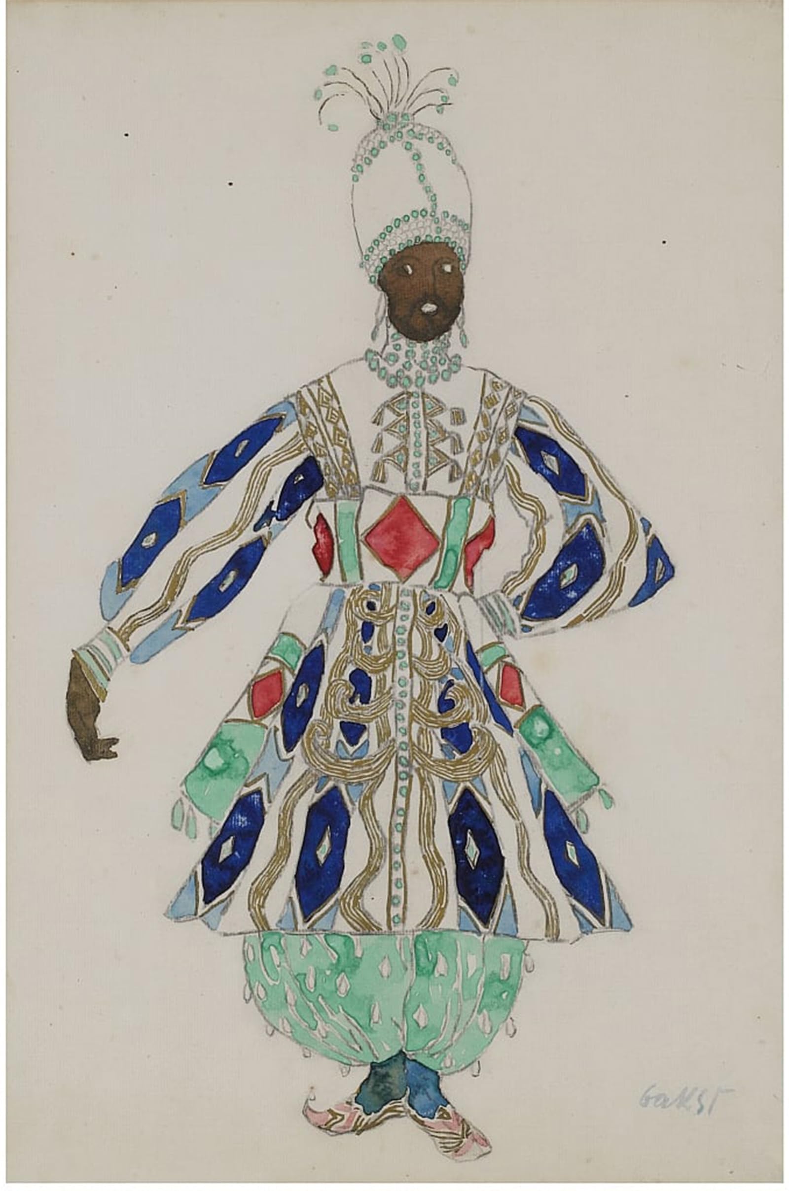 SERENDIPITP Vintage Picture Print on Canvas Wall Art Poster Canvas Painting Picture for the Revue Aladin or the Wonderful Lamp by Leon Bakst Artwork Print Poster for Wall Decor 60x90cm