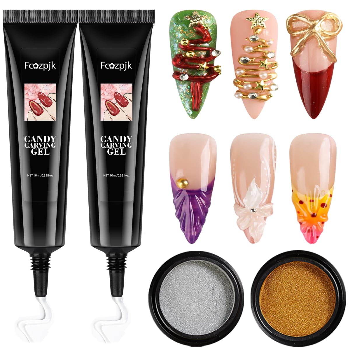 Fcozpjk 3D Sculpting Gel for Nail Art 2PCS 10g Clear 3D Gel Liner