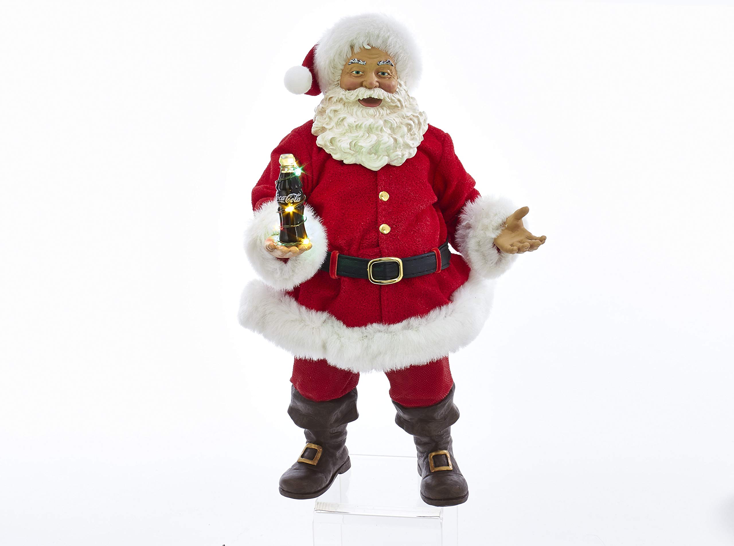Kurt Adler 10.5-Inch Coca-Cola® Santa with LED Bottle Table Piece