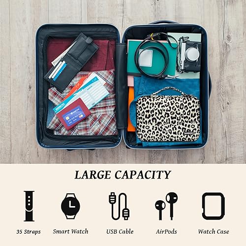 Miniatura 6 de Sambois Estuche de almacenamiento para 35 correas de reloj, organizador portátil para correa de reloj, bolsa de almacenamiento compatible con Apple