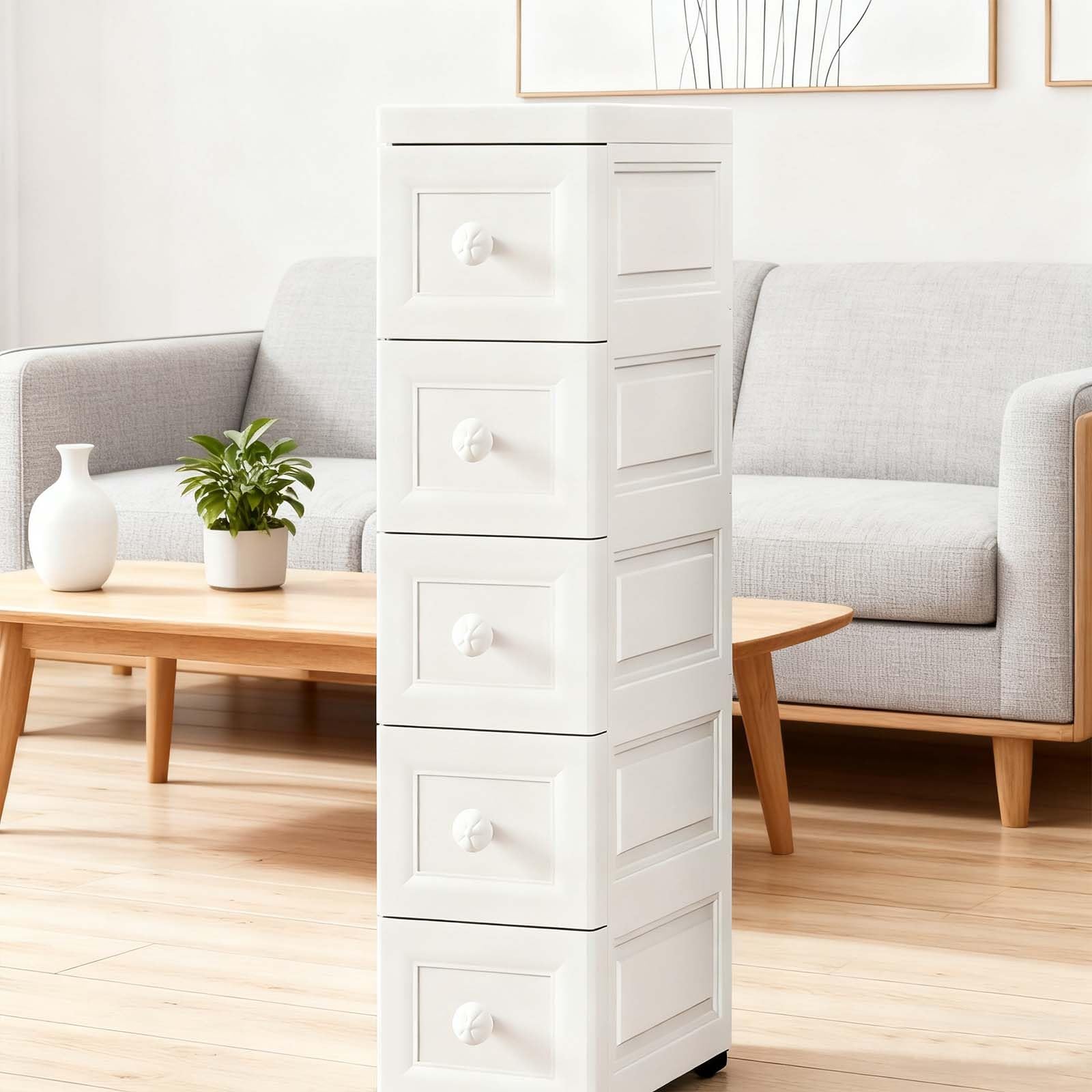 Organisateur de salle de bain fin au design épuré pour espace minimaliste