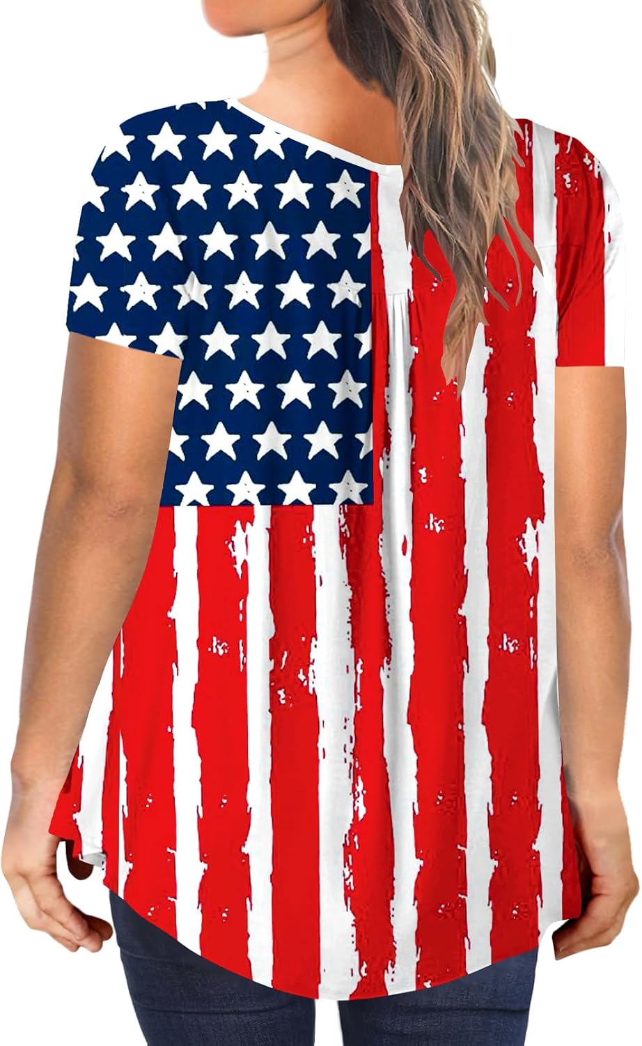 Ulovmi Plus Size Tunic Tops For Women Summer Blouses Casual Shirts