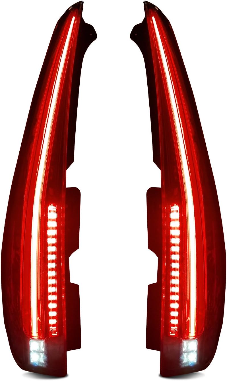 AOEDI Tail Lights Fit Cadillac Escalade 2007-2014 Rear Light LED Cuatom TailLights Sold in Pair
