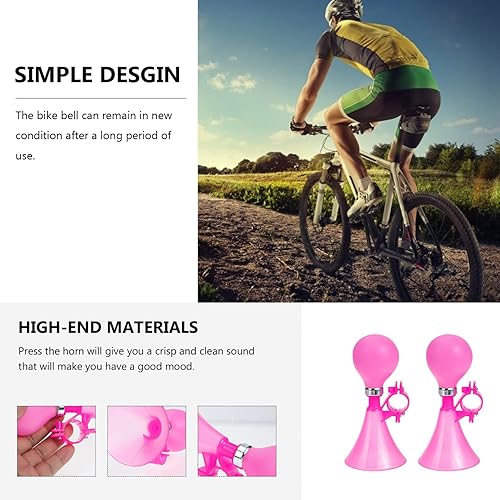 Miniatura 5 de Veemoon 2 bocinas de bicicleta para niños, bocinas de plástico para apretar, bocina de bicicleta para niños y niñas