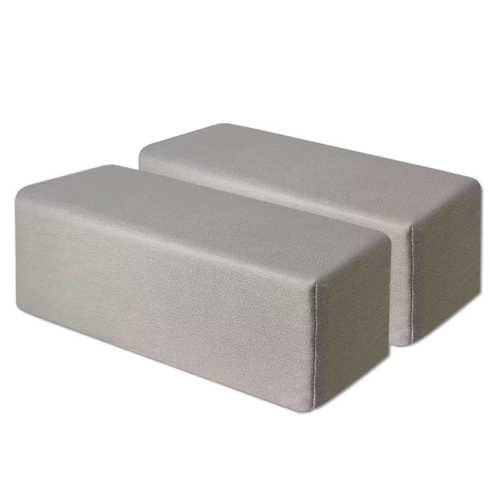 Couch Arm Rest Pillow, Leatharie Armrest Cushion, High Density Foam Armrest Cushion, Removable & Washable Rectangular Headboard Elbow Support for Armchair Sofa Bed,Light Gray-2pcs,5.9x5.9x19.7"