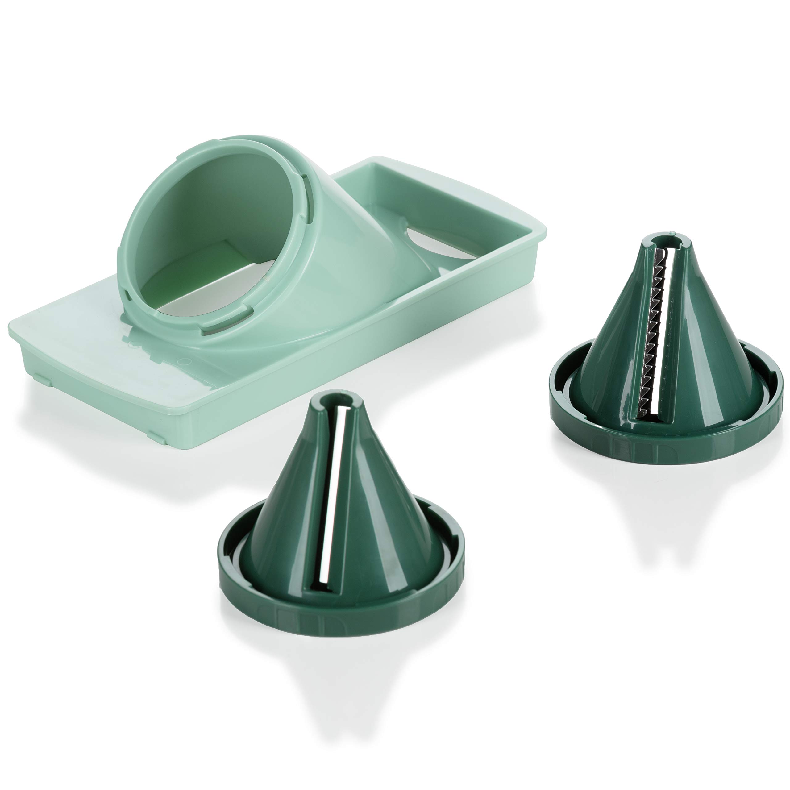 Genius Nicer Dicer Fusion Julietti | 34 Teile | Schneiden | Reiben | Julienne | Spiralen | Hobeln | Würfeln | Obst- und Gemüseschneider | Bekannt aus TV | NEU, Mintgrün