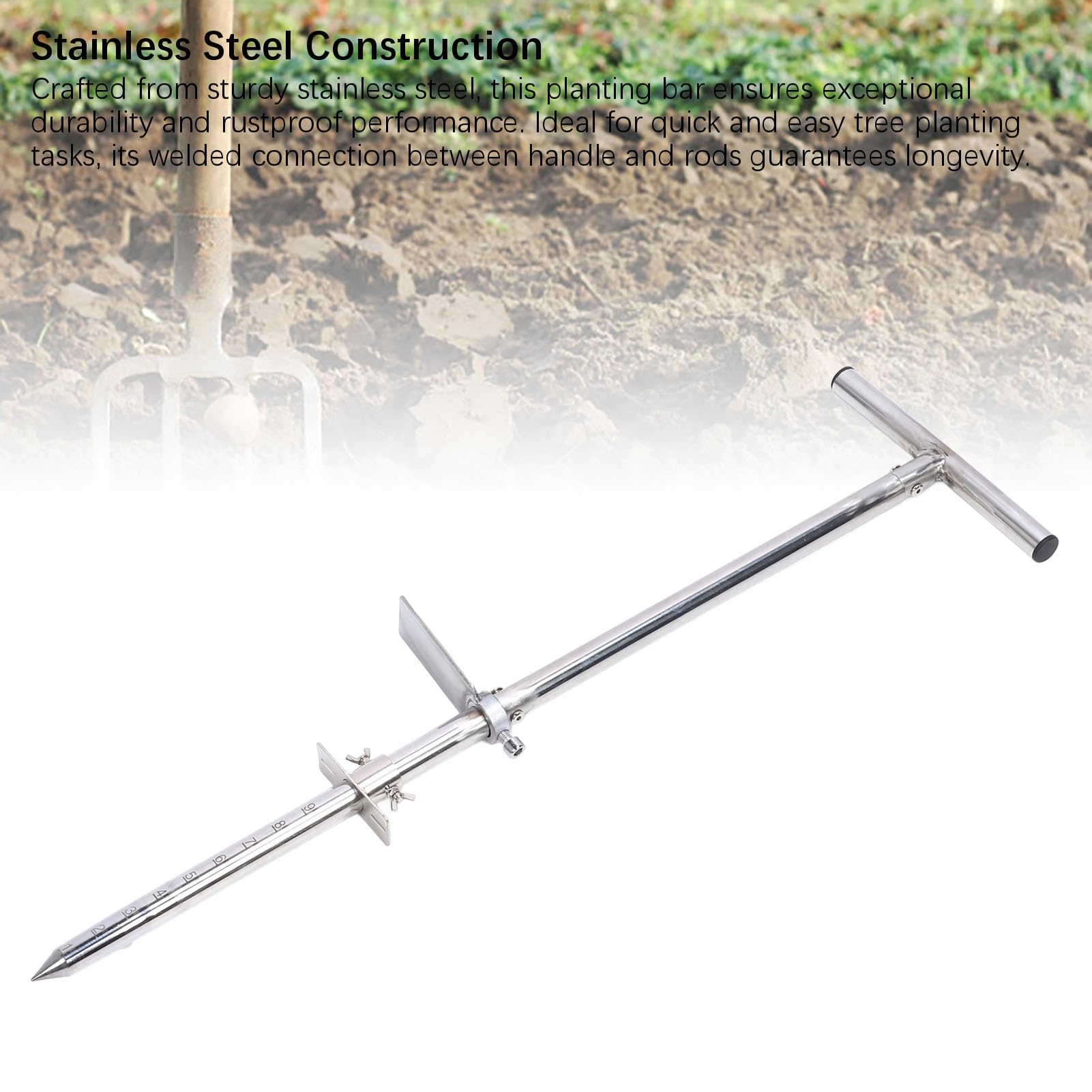 Sonda do próbkowania gleby ze stali nierdzewnej z pedałem nożnym, ergonomiczna T - narzędzie do sadzenia roślin 80 cm do pielęgnacji ogrodu trawnikowego