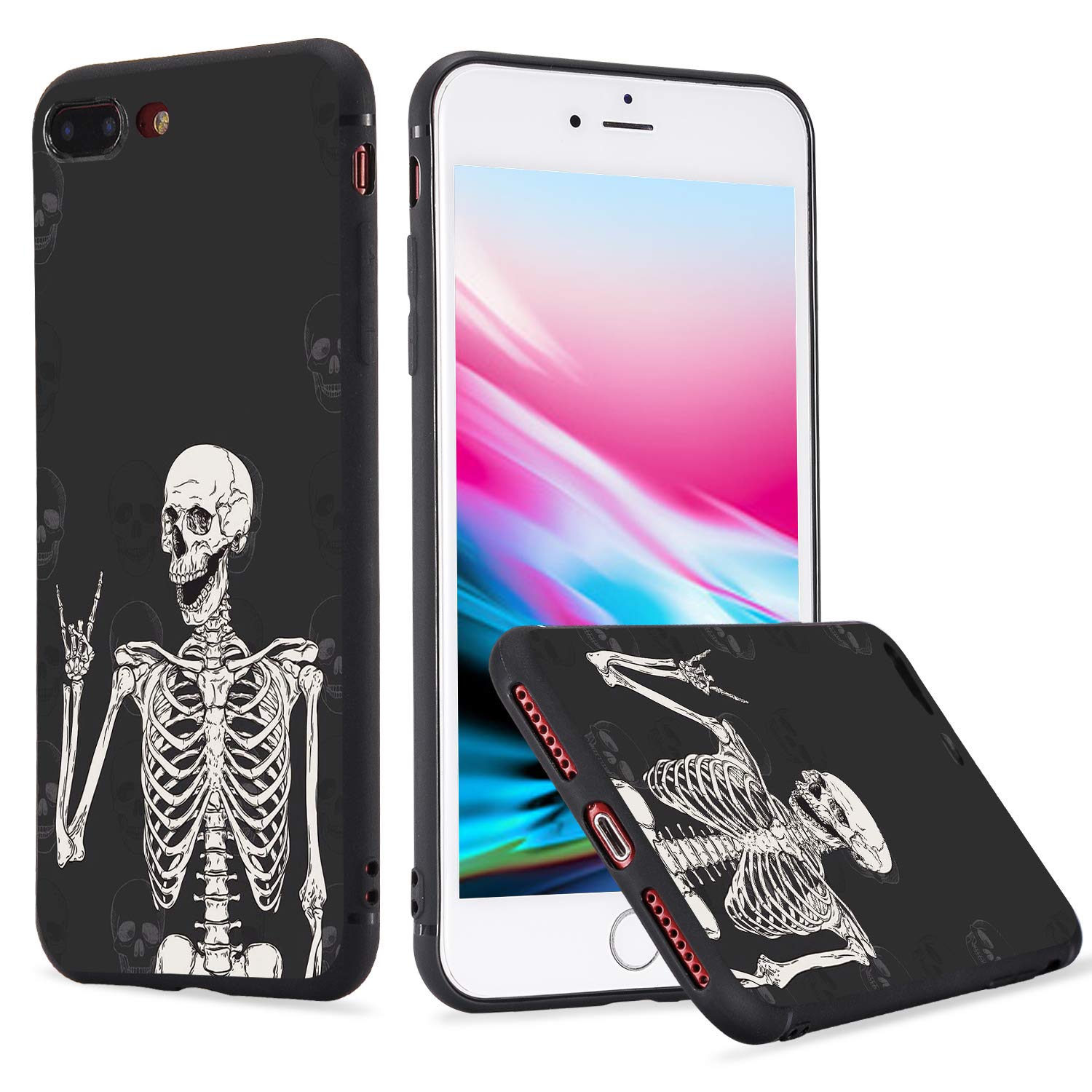 LuGeKe Halloween Skeleton Phone Case 