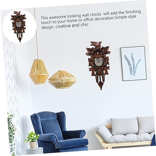 Miniatura 3 de IMIKEYA 3pcs reloj de pared de madera reloj de pared decoración de pared de Navidad reloj de cuco todos los departamentos Kuku reloj miniture
