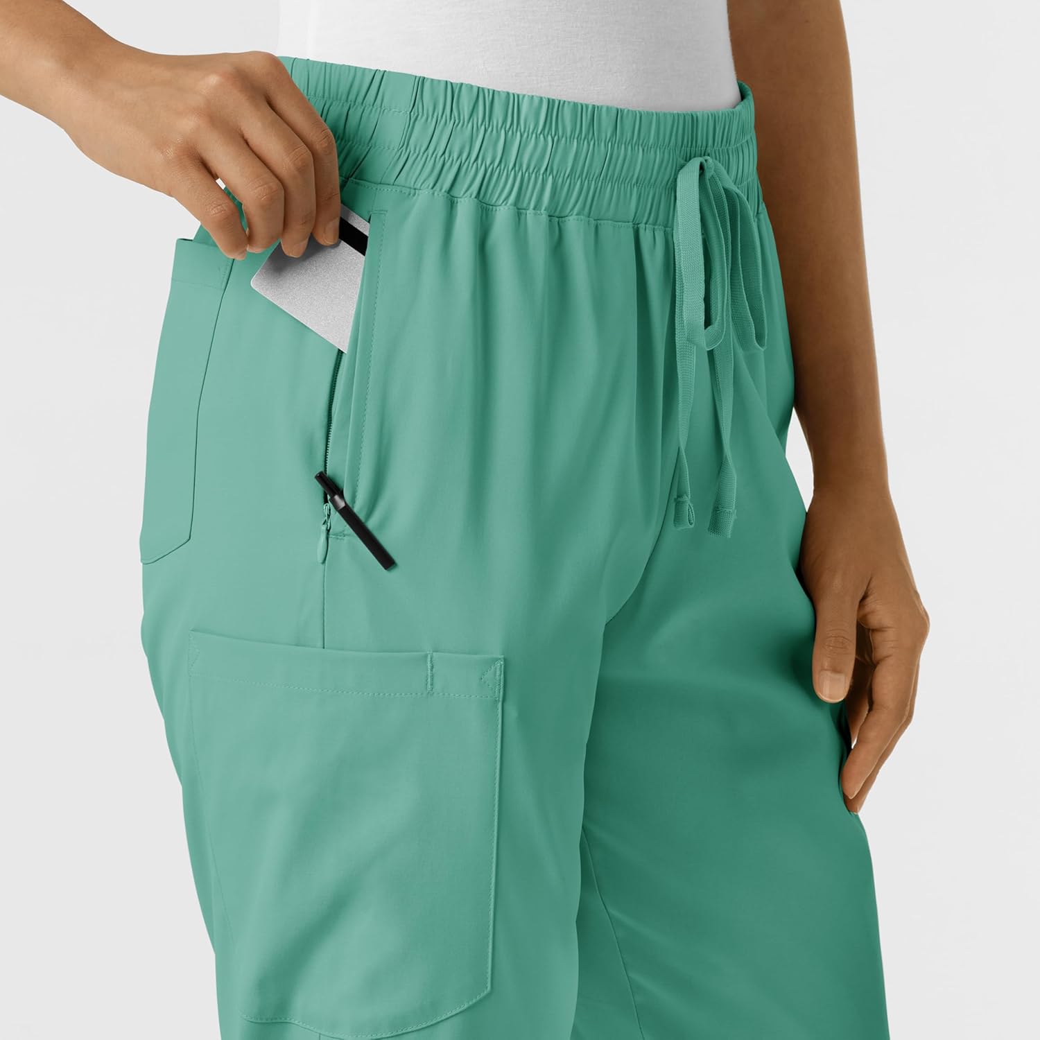 Wink Boundless Scrubs for Women, Bootcut Scrub Pant - Turquoise, XS - Image 9