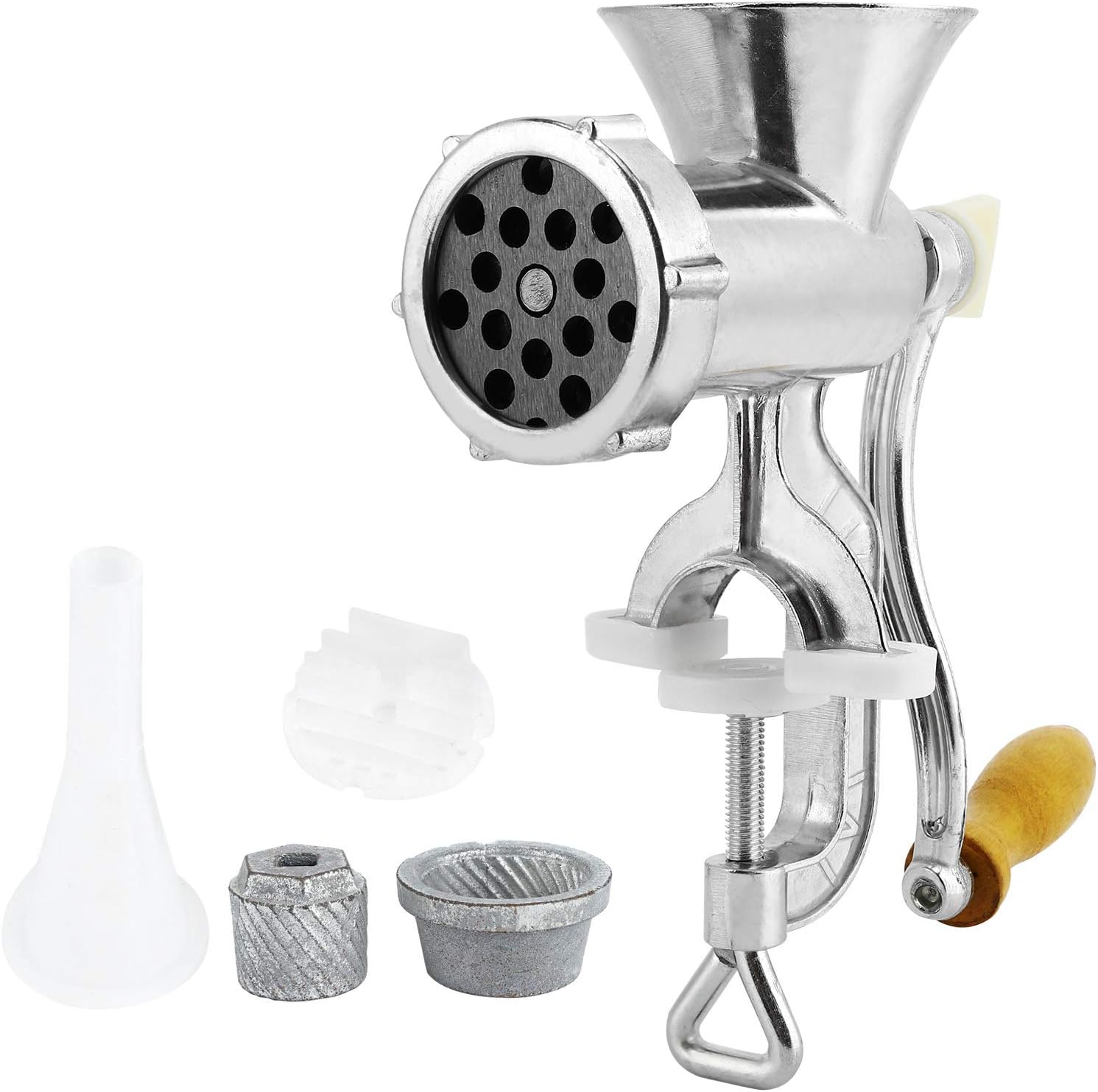 AYNEFY Manual Meat Mincer,Household Aluminum Alloy Manual Sausage Stuffer Meat Grinder Spice Pepper Grinding Machine for Make Homemade Burger Patties Ground Beef