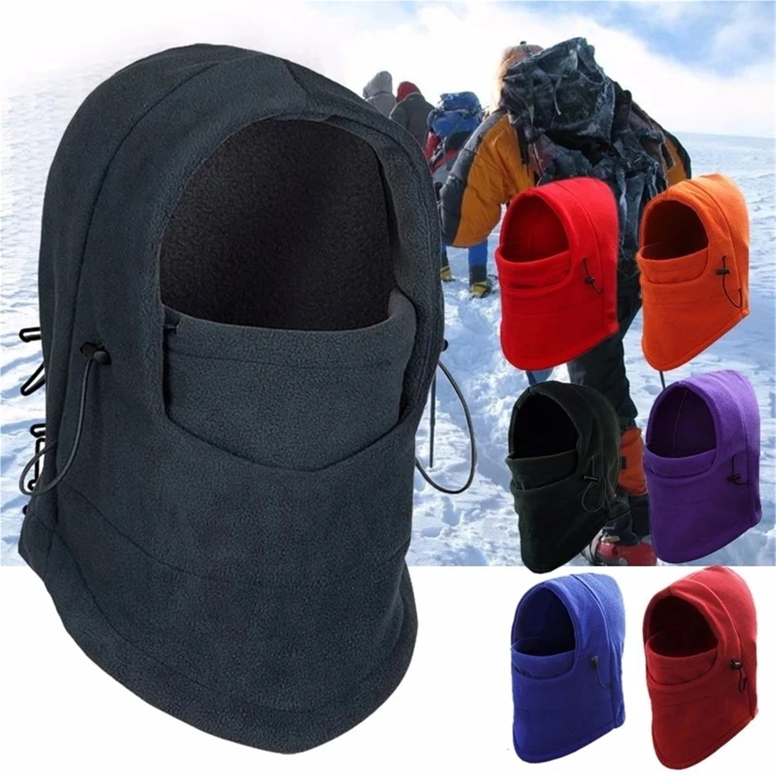 Masque De Cyclisme 2 pièces cagoules hommes femmes chapeau à capuche cache-cou randonnée écharpes en plein air cyclisme masque Ski coupe-vent capuche masque épaissi protection chaud Écharpe Pour La Mo
