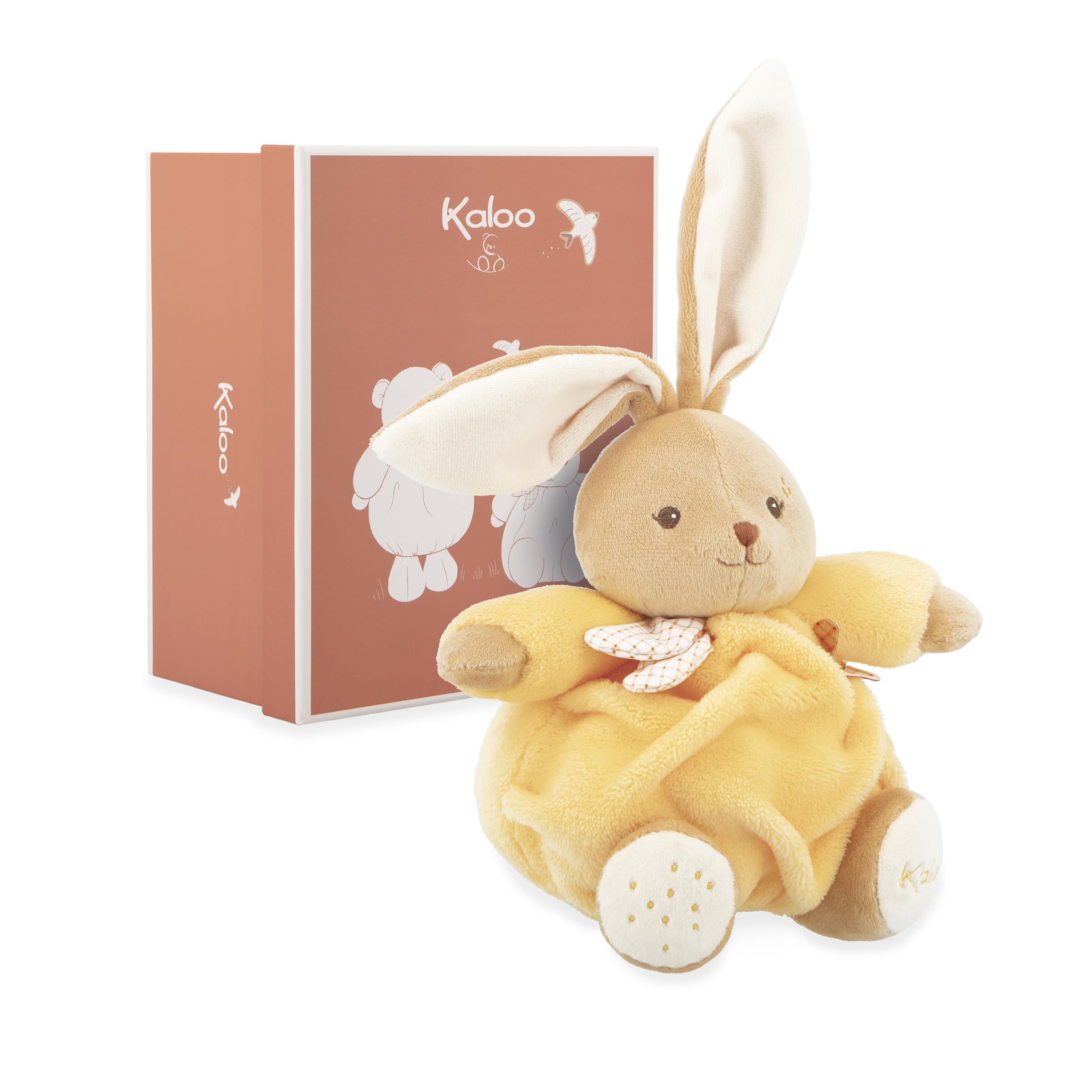 Kaloo, Yellow Rabbit Plush 17cm, Ultra-soft and cuddly plush for baby, Tender companion from birth