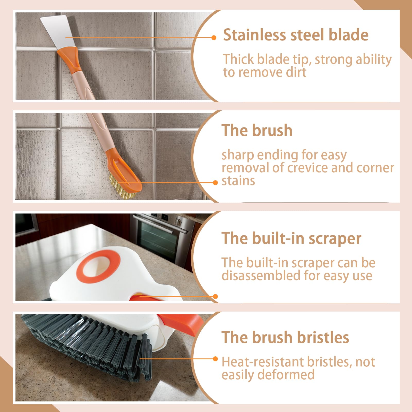 JIANGLAI Cleaning Brushes - 2 in 1 Window & Grout Cleaner -5