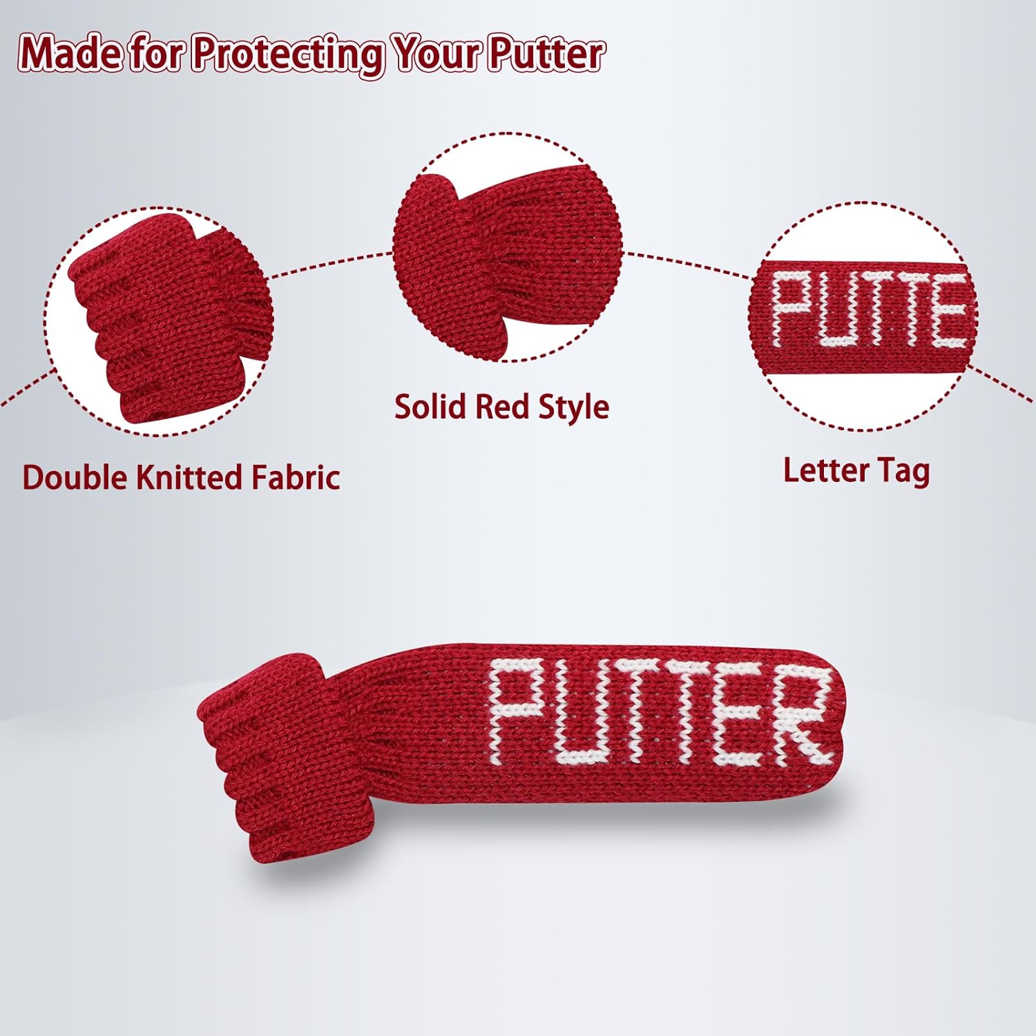 LeFeng Golf Blade Putter Cover - Knitted Putter Head Cover - Premium Lightweight and Durable Material - Multiple Personalized Patterns - Perfect for Most Blade Putters