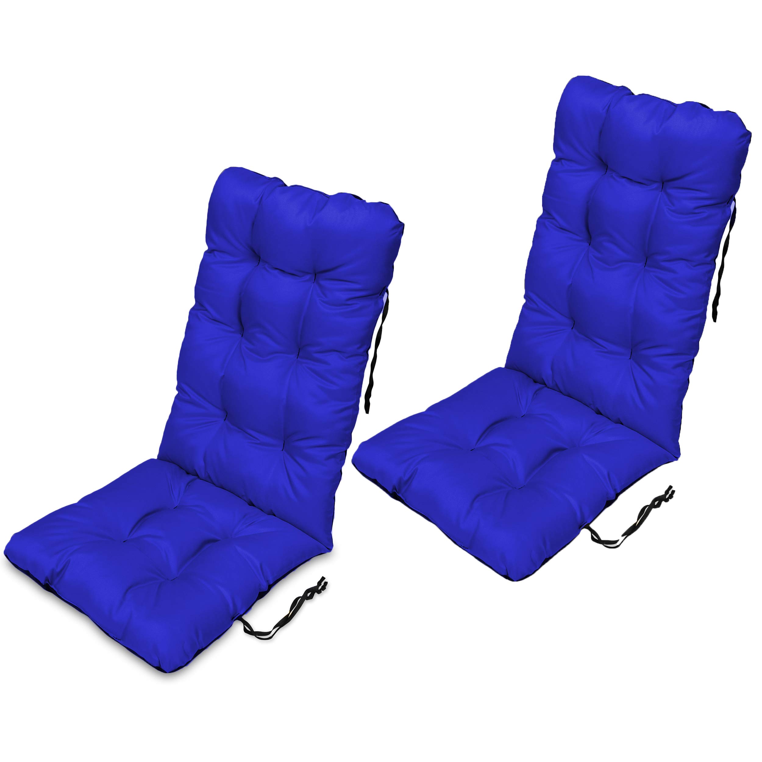 SuperKissen24. Sun Lounger Cushion Seat Pad - Set of 2 Cushions 48x123 cm - Seat cover for Sunbeds, Garden Chairs, Loungers, Seatings - Outdoor Indoor Relaxer Chair Pillow - Waterproof Cornflower Blue โ image 1