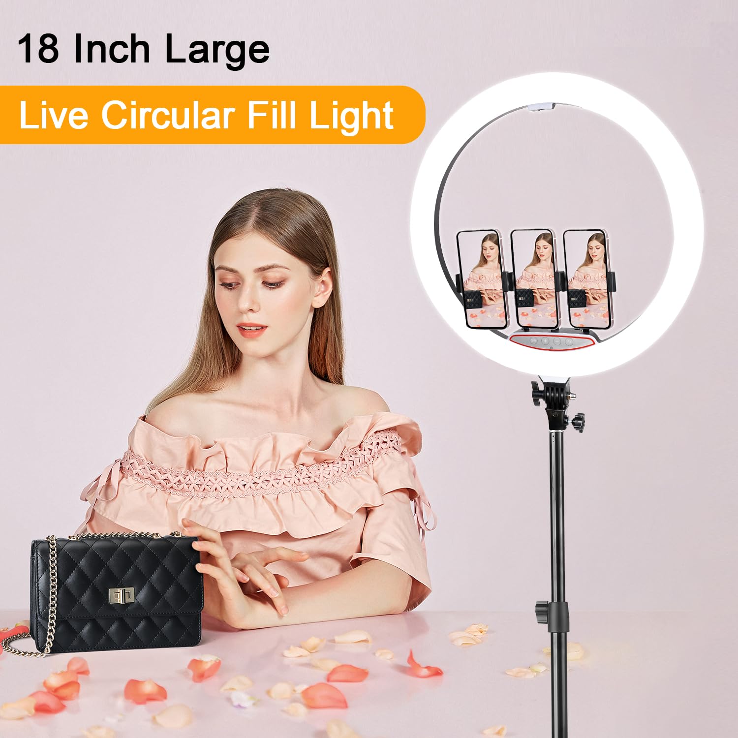 Amazon.com : 18 Inch Ring Light with Tripod Stand, Dimmable 58W