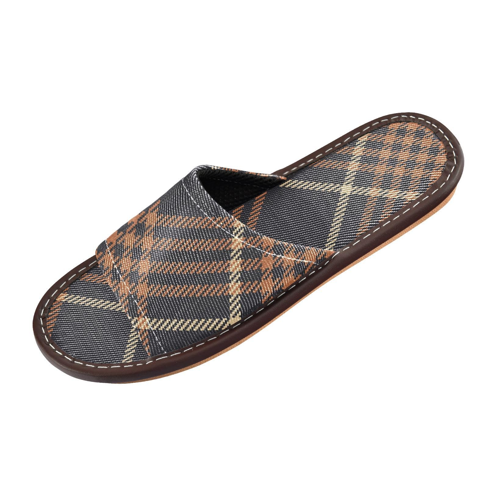 GuoChe Spa Sandal Indoor Portable Non-Slip Beach Sandals for Travel, Pool, Party Autumn Brown and Orange