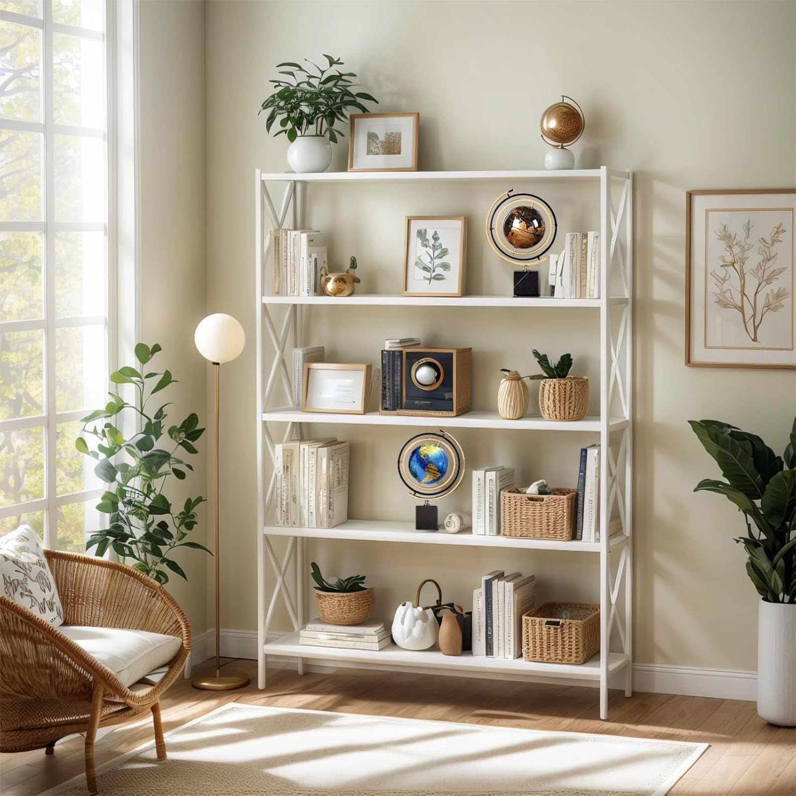 Decorazione Artistica Moderna Astratta Globo in Metallo con Base Rettangolare Stand Oro e Nero,Decorazione Per Scrivania per Casa e UfficiCo (Globo blu)