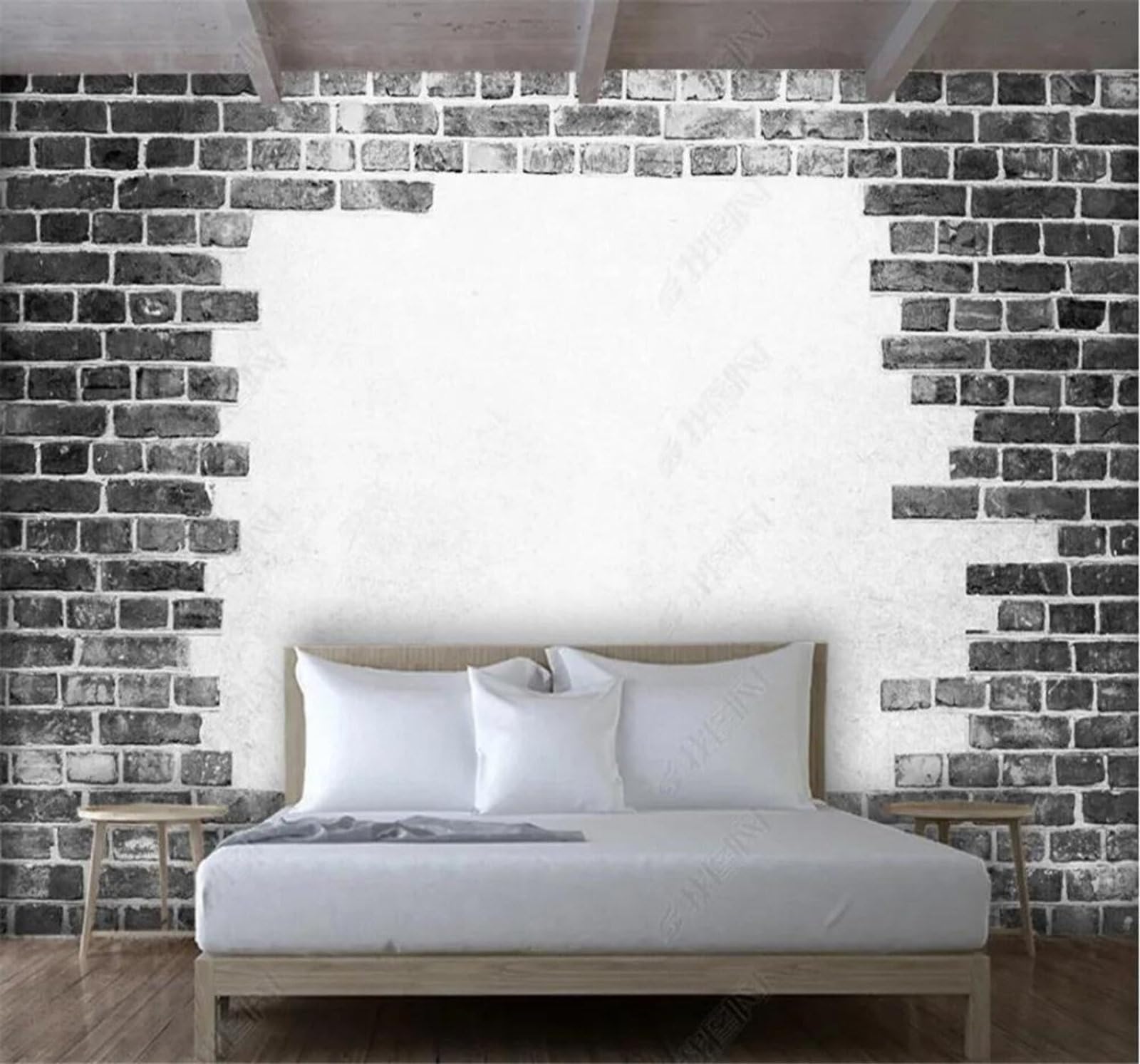 Tzxztt 400Cm×280Cm(B×H) Minimalist Three Dimensional Art Grey Brick Texture Modern 3D Wallpaper Premium Textured Silk Neutral Tones Material Ideal For Living Room Bedroom-400Cm×280Cm