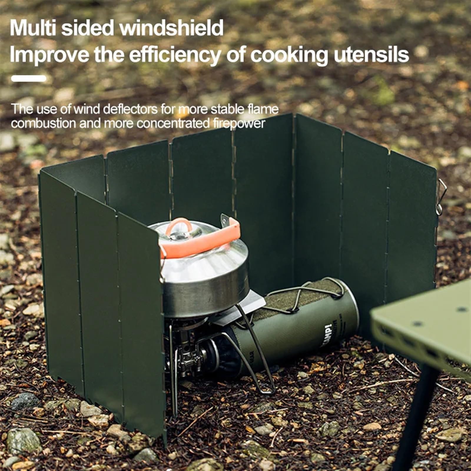 Parabrezza for fornello da campeggio in ferro 10 pezzi | Multicolor 10 pezzi: campeggio all'aperto, picnic, escursionismo, barbecue, zaino in spalla(Khaki cloth bag)