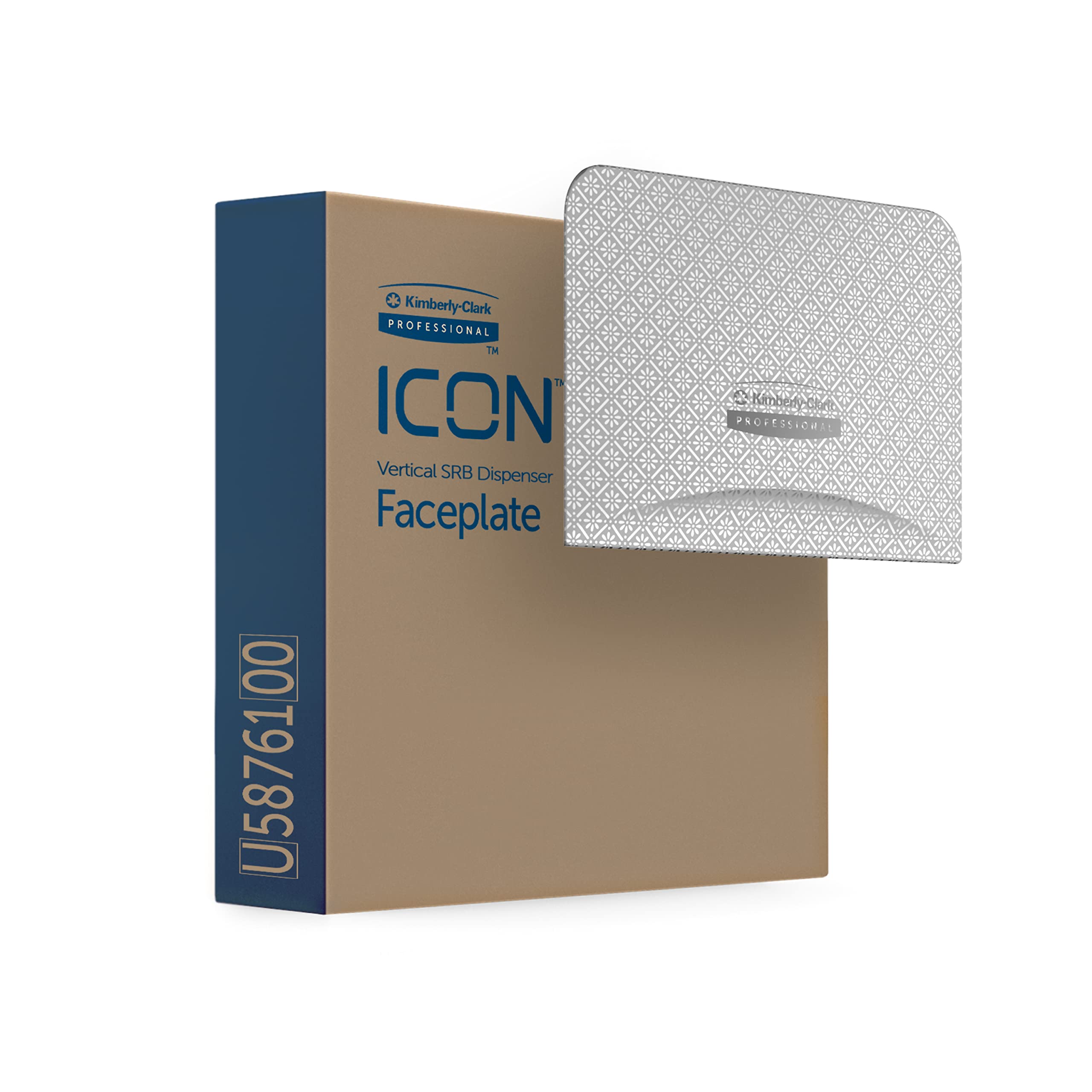 Kimberly-Clark Professional ICON Faceplate (58761), Silver Mosaic Design, for Coreless Standard Roll Vertical Toilet Paper Dispensers 2 Roll (Qty 1)
