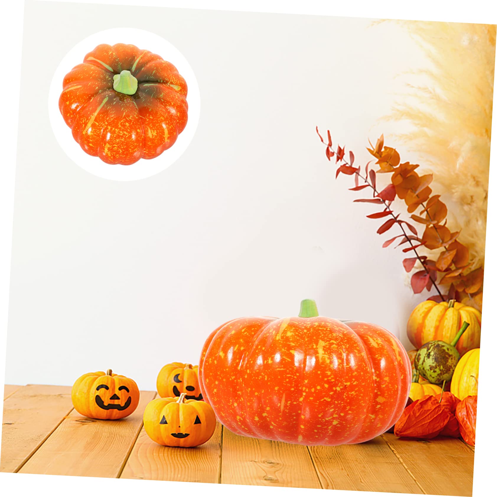 2stücke Künstlicher Schaumkürbis Dekoration Für Halloween Und Erntedankfest Leicht Platzsparend Für Themenpartys Und Fotodekoration Orange Kunstkürbis Für Festliche Stimmung
