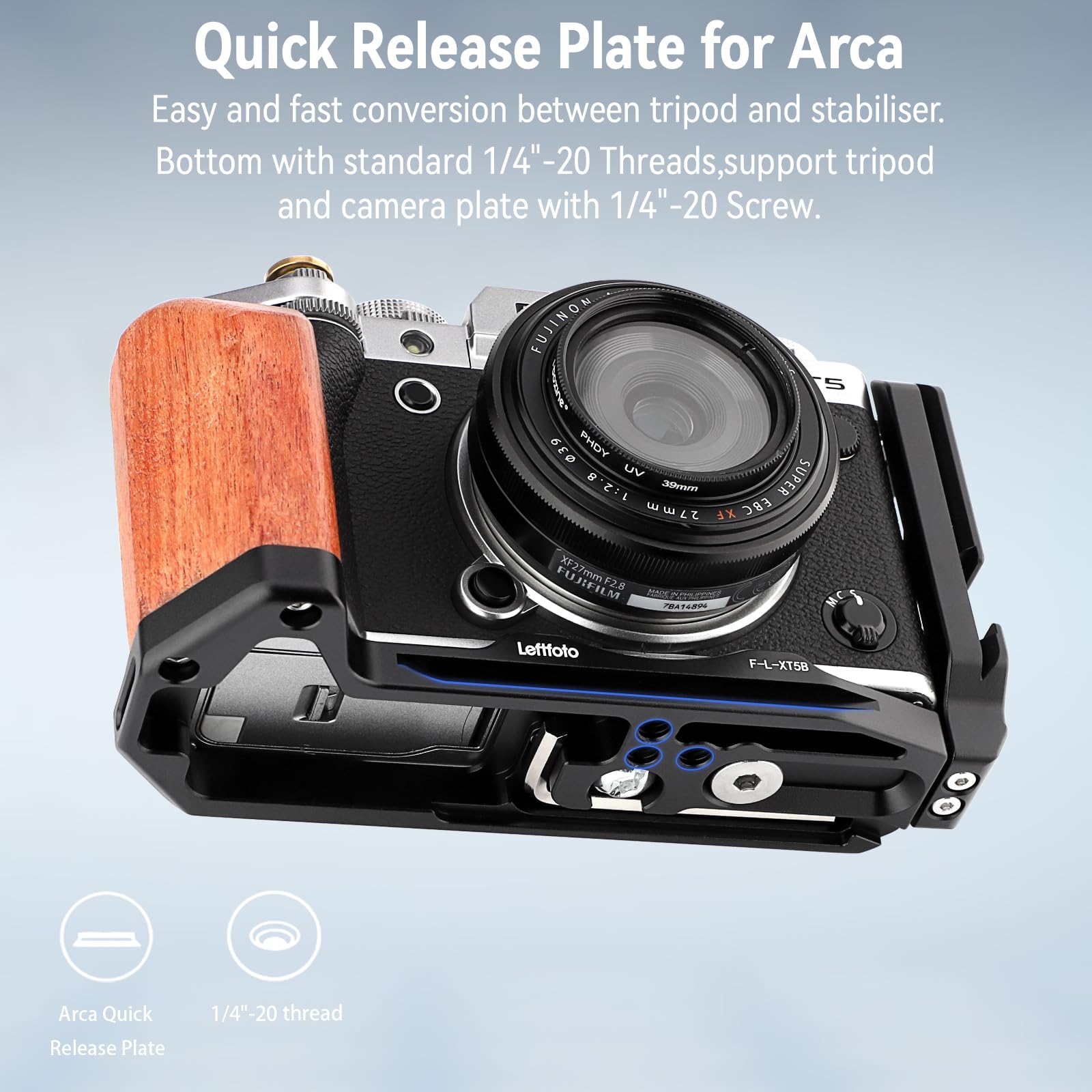 Amazon | LEFTFOTO X-T5 レトロハンドグリップ L字型ブラケット
